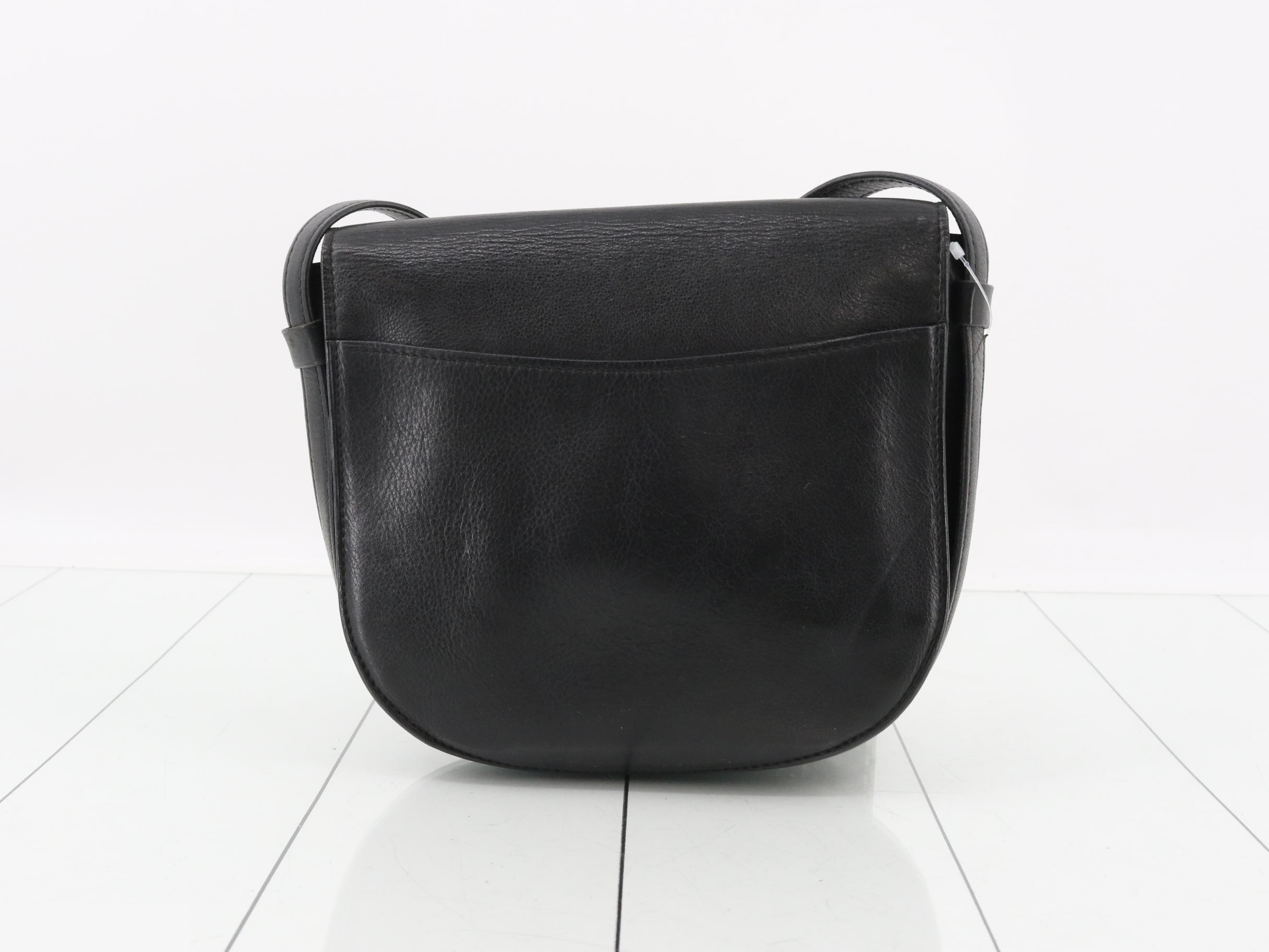 shoulder bag, carriage hardware, leather, black — view 2