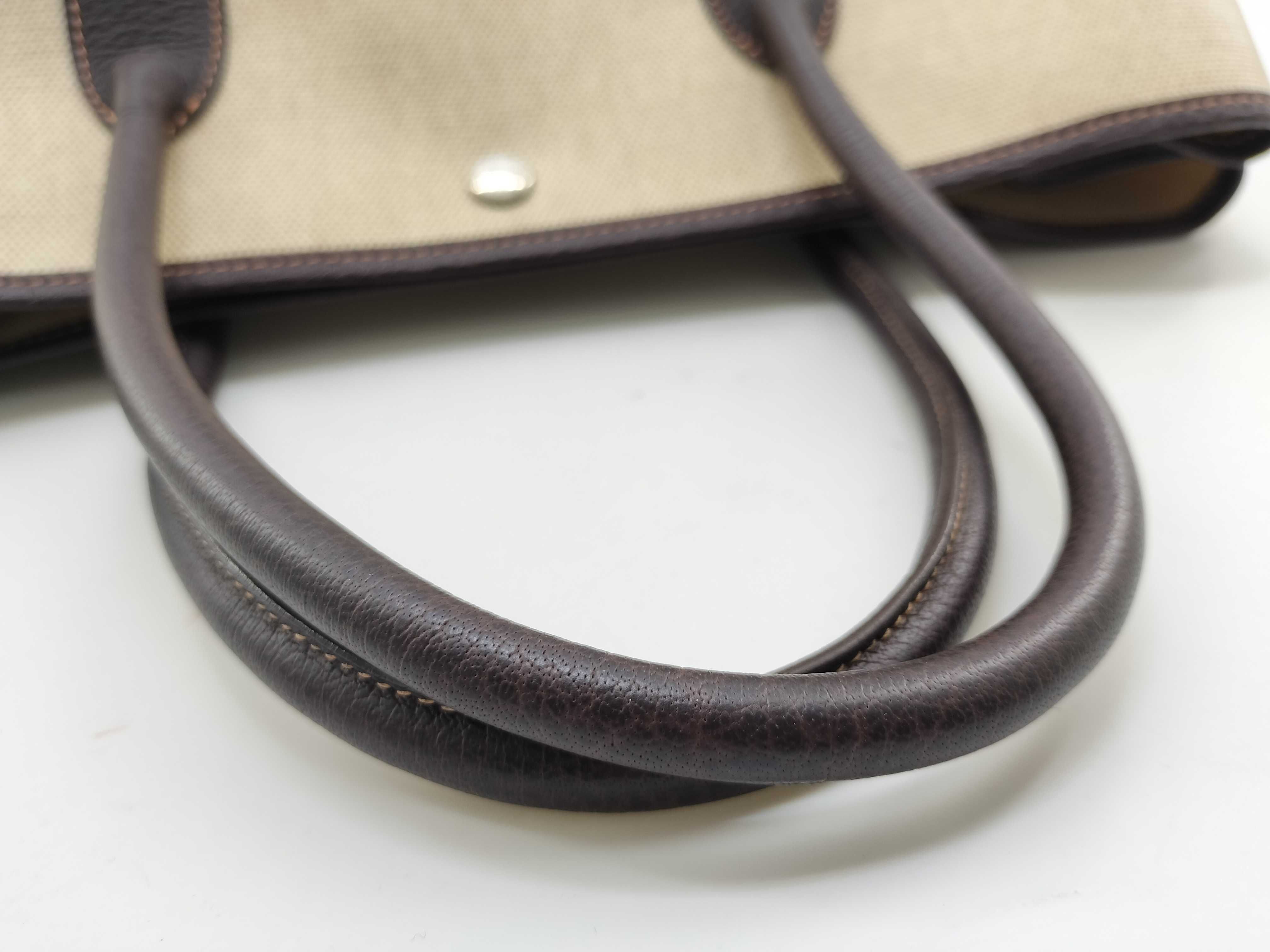 Garden Party PM Toile Leather Brown F Stamp Tote Bag — view 7