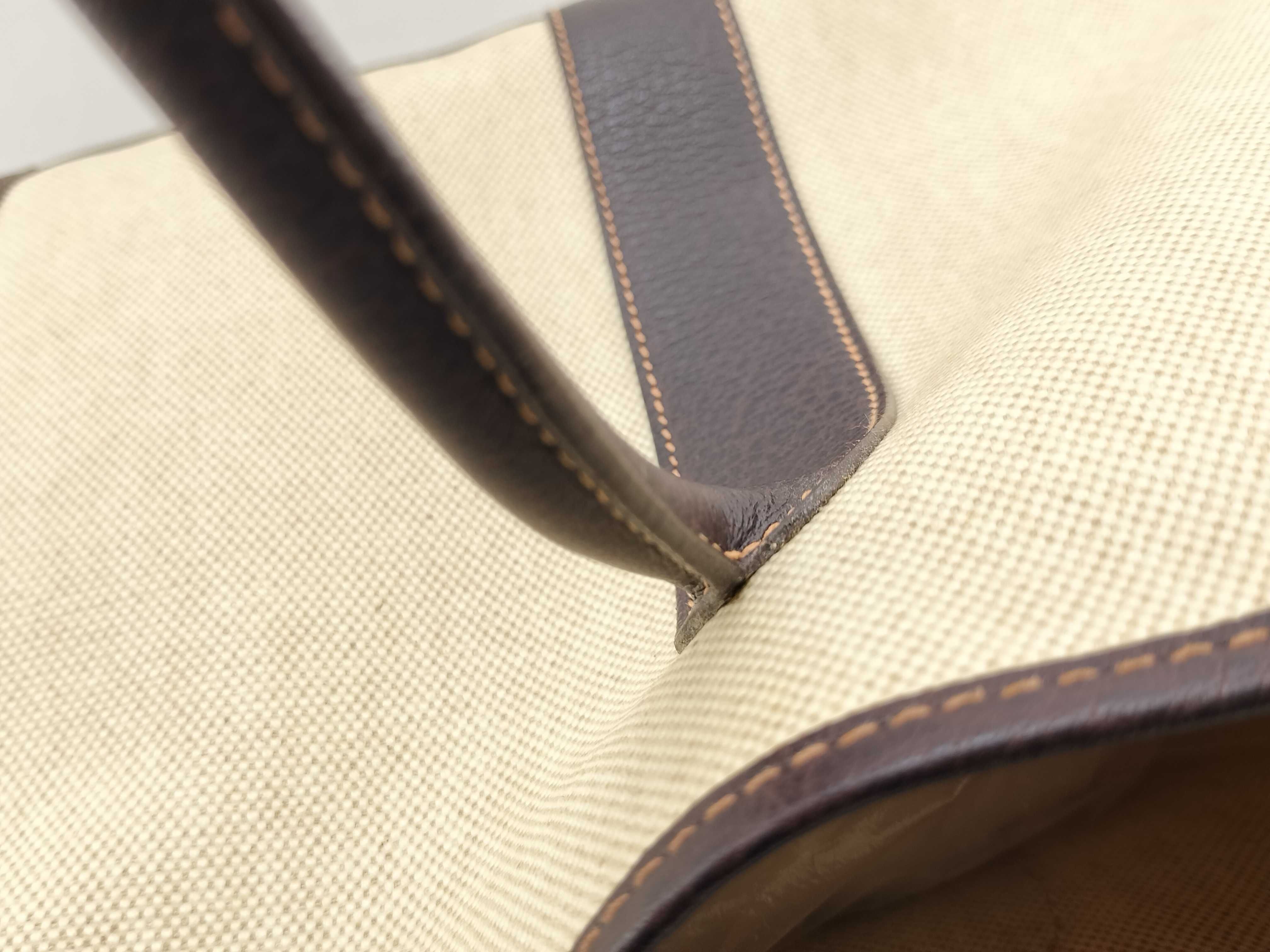 Garden Party PM Toile Leather Brown F Stamp Tote Bag — view 8