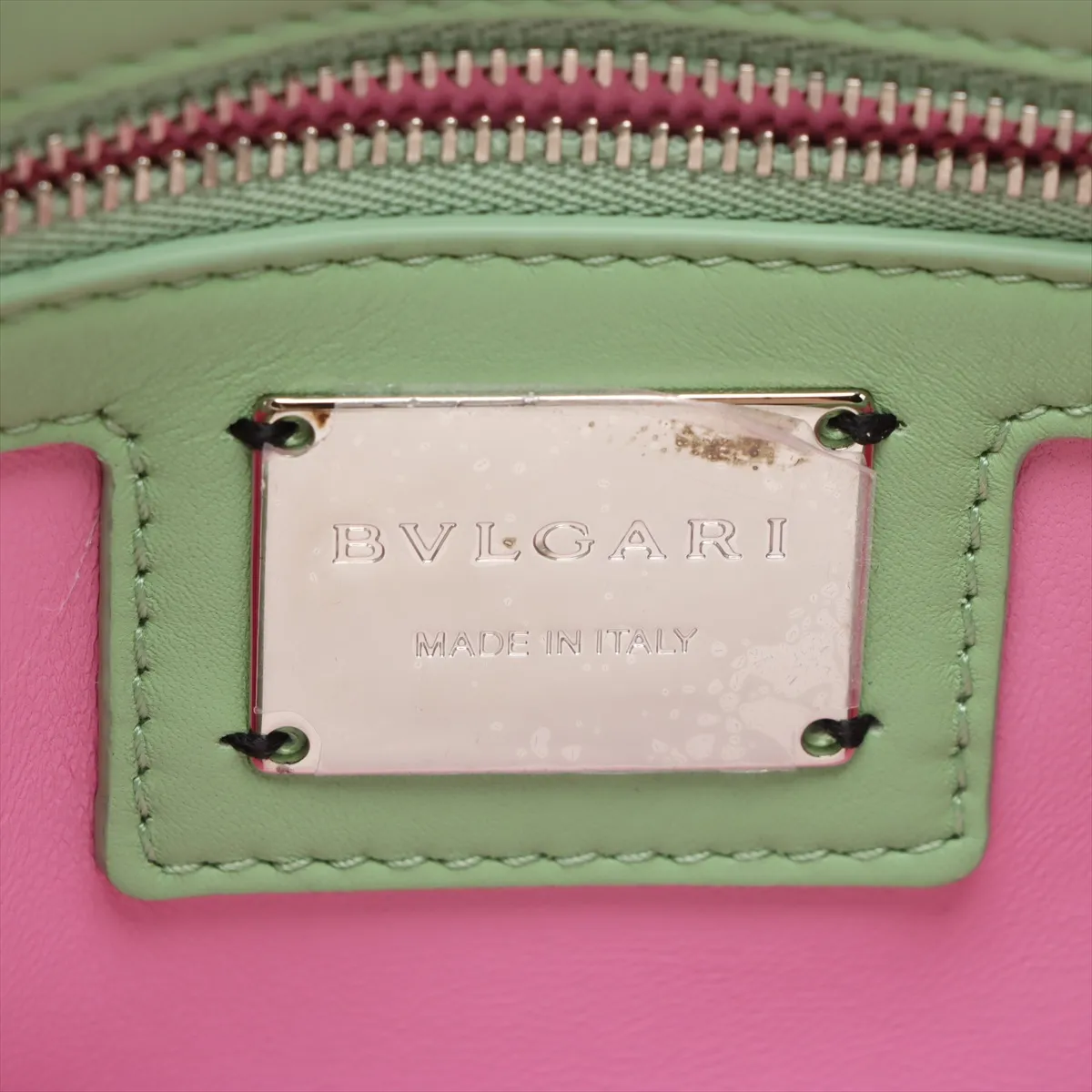 Serpenti Leather Chain Shoulder Bag Green — view 9