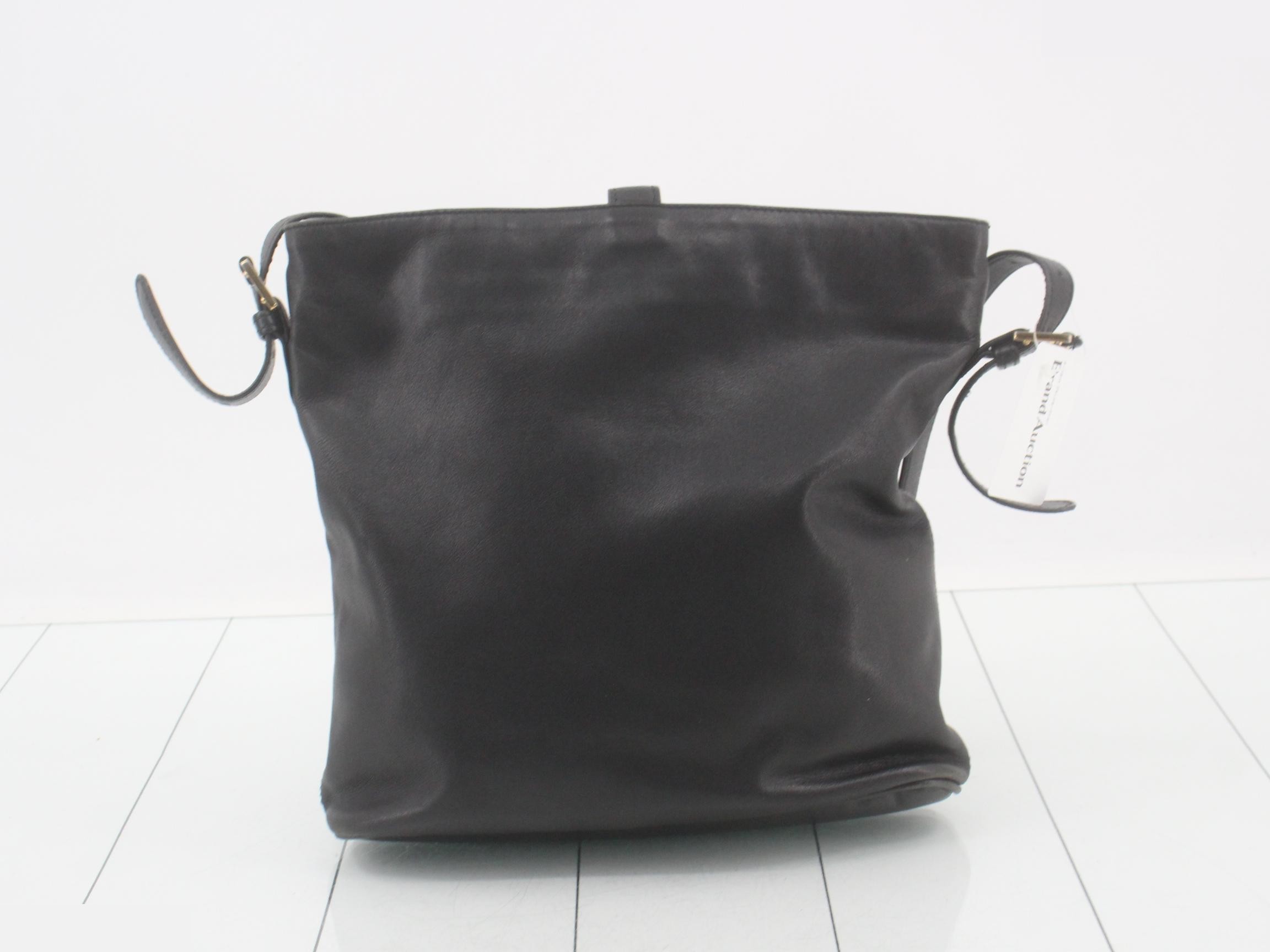 Anagram Leather Shoulder Bag, Black — view 2