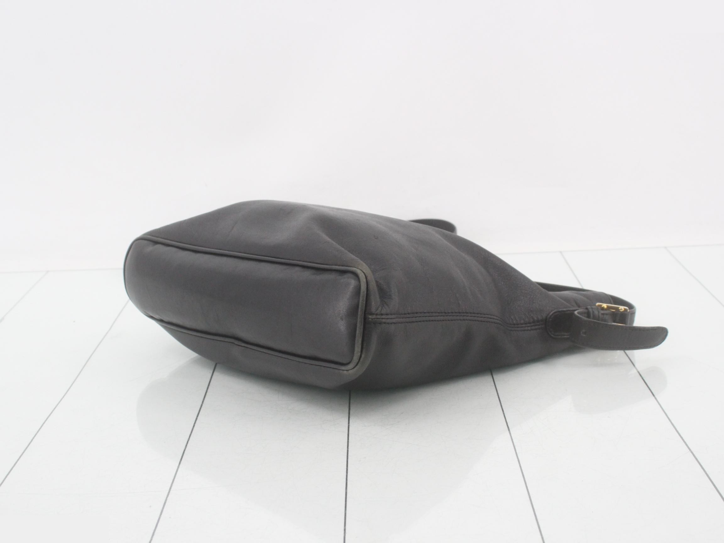 Anagram Leather Shoulder Bag, Black — view 6