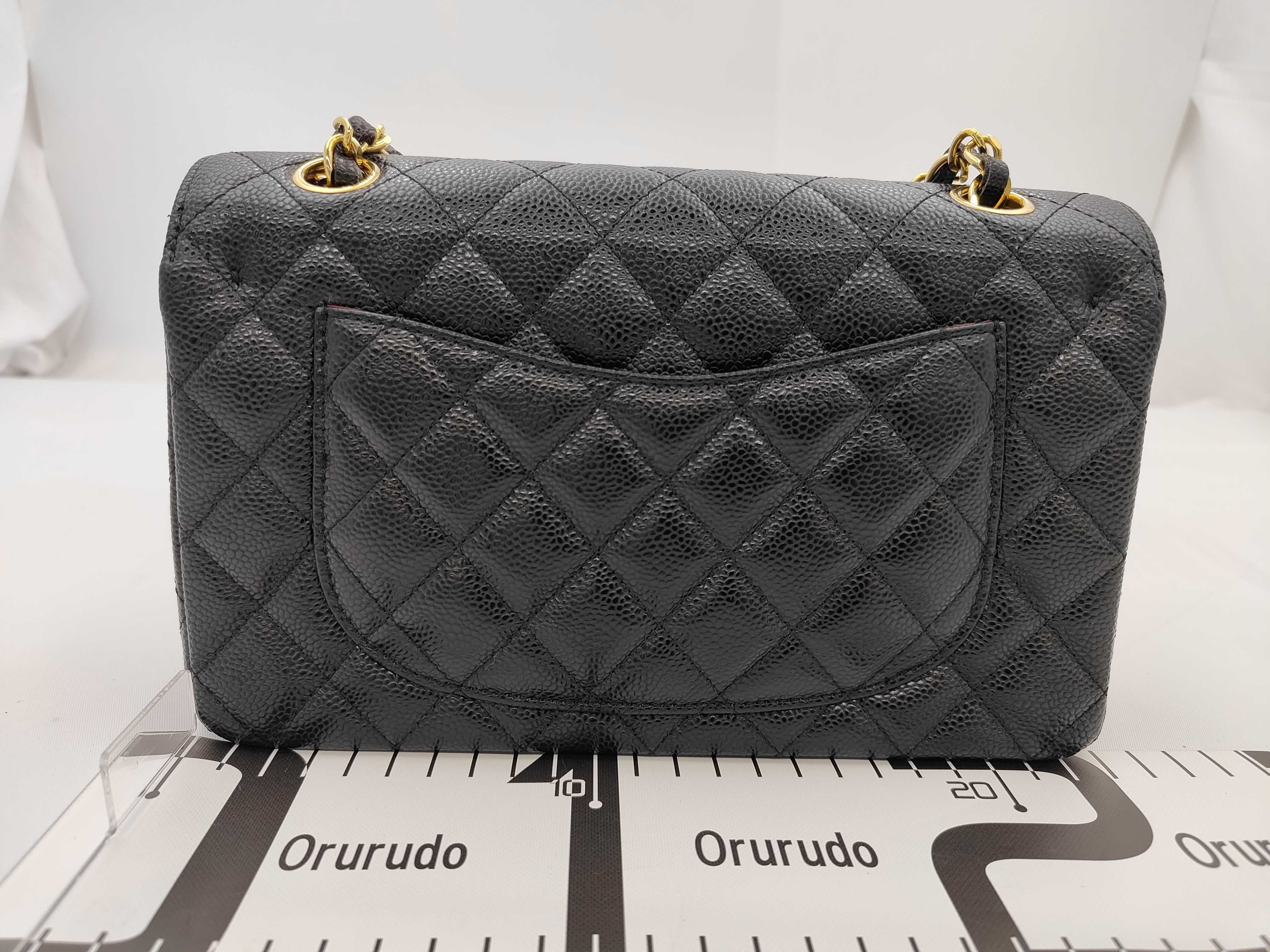 Matelassé 23 Double Flap Caviar Black Chain Shoulder Bag — view 2