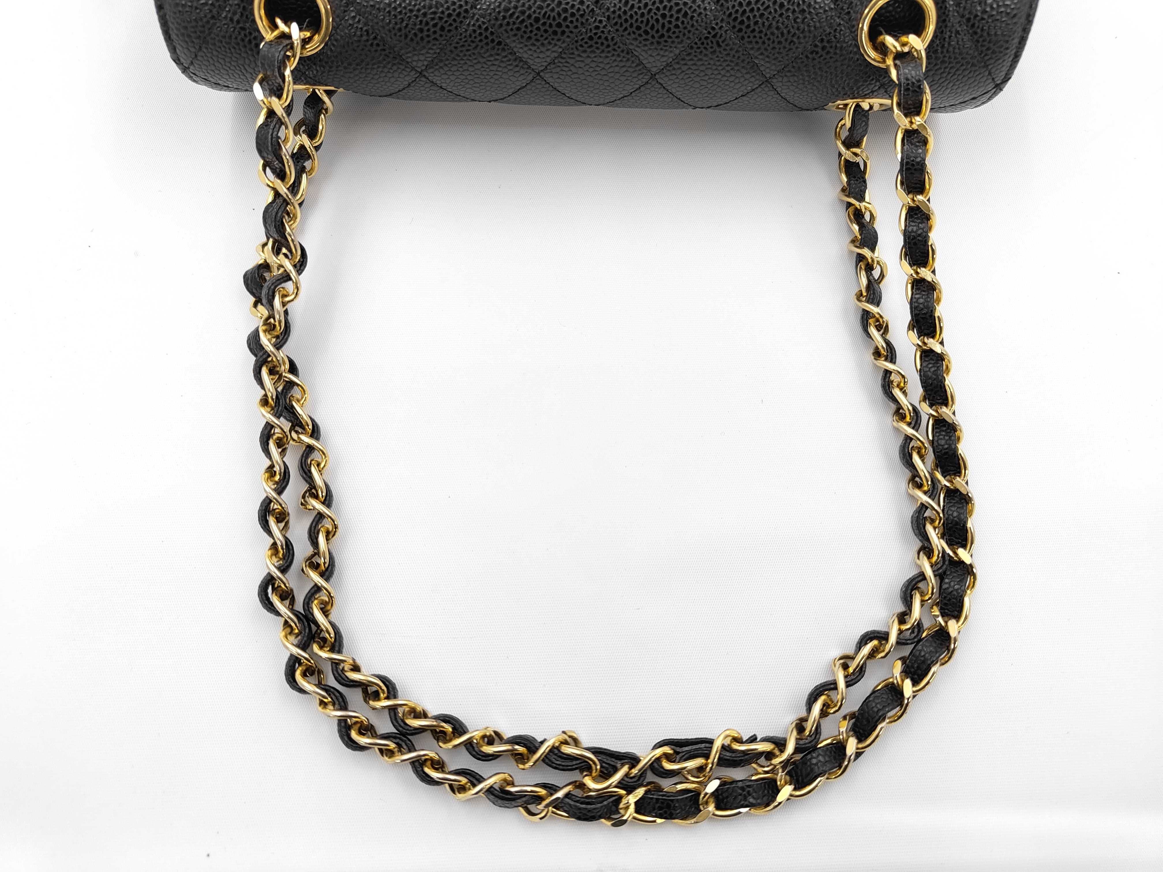 Matelassé 23 Double Flap Caviar Black Chain Shoulder Bag — view 3