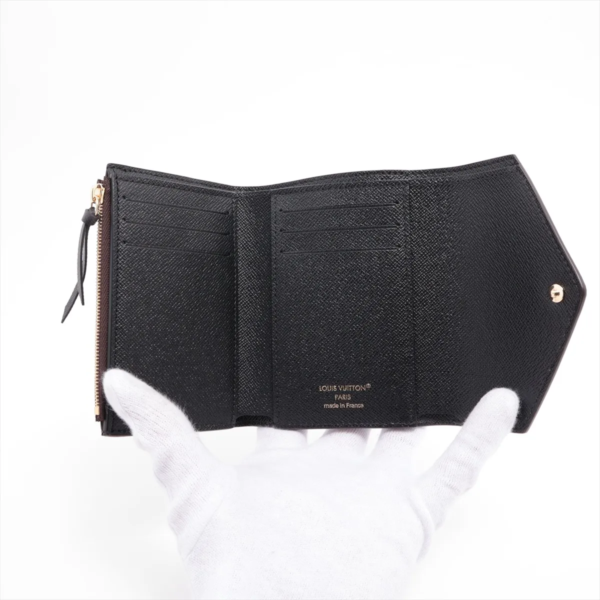 Monogram Reverse Portefeuille Victorine M81557 Black x Brown Compact Wallet (RFID detected) — view 4