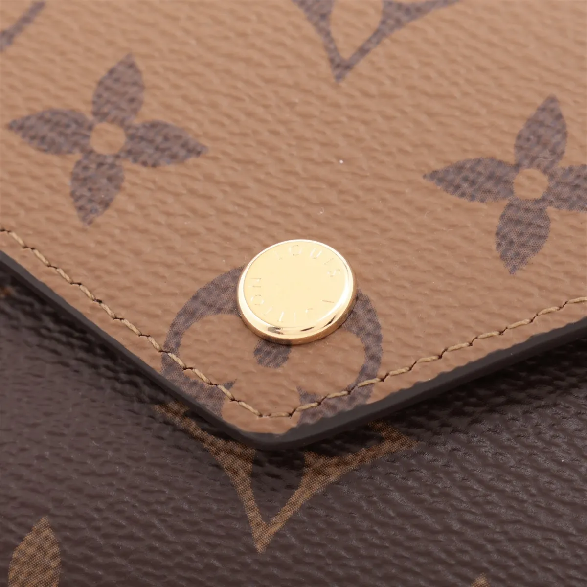 Monogram Reverse Portefeuille Victorine M81557 Black x Brown Compact Wallet (RFID detected) — view 9