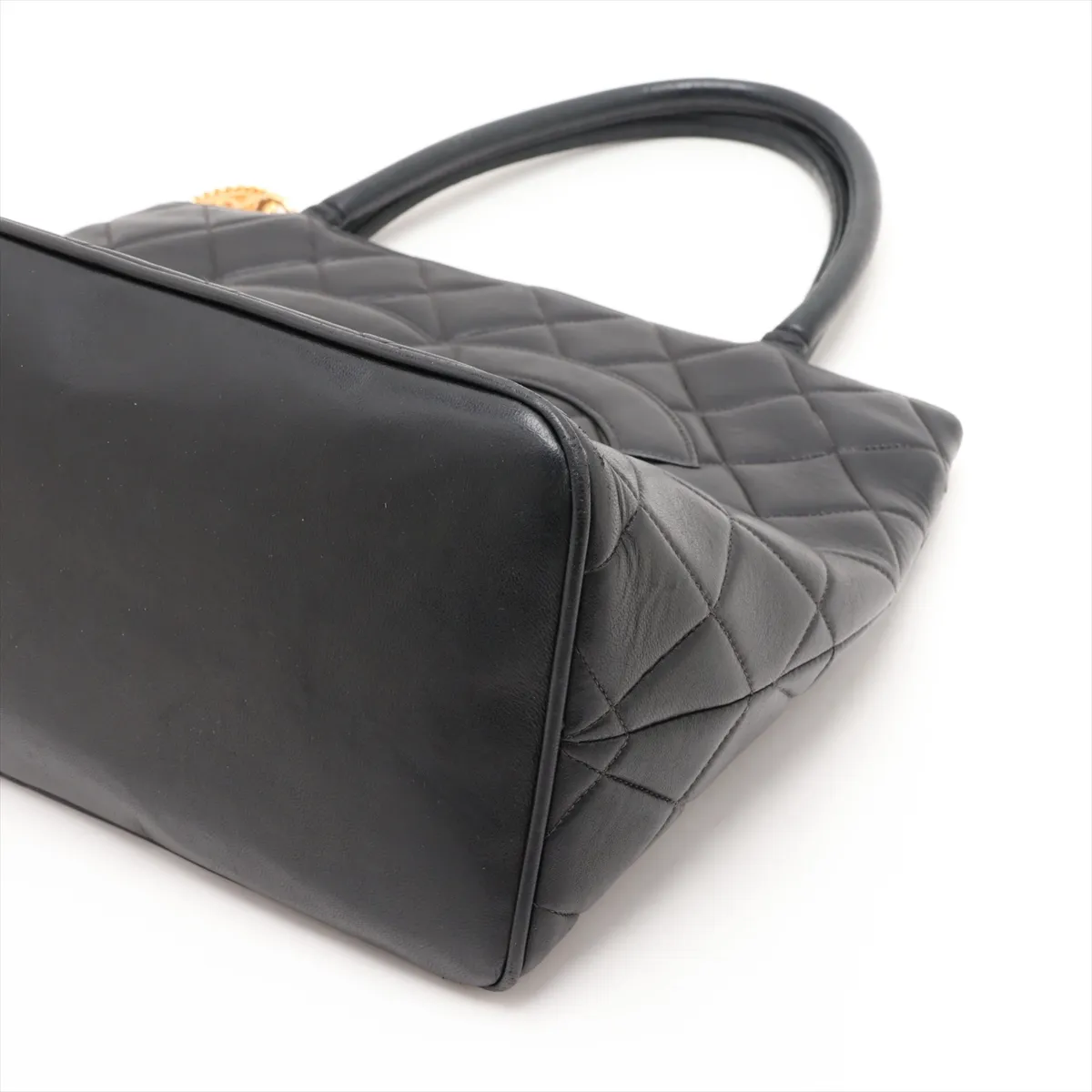reissue lambskin tote bag, black with gold hardware, serial number unclear, in the 4th range. — view 3