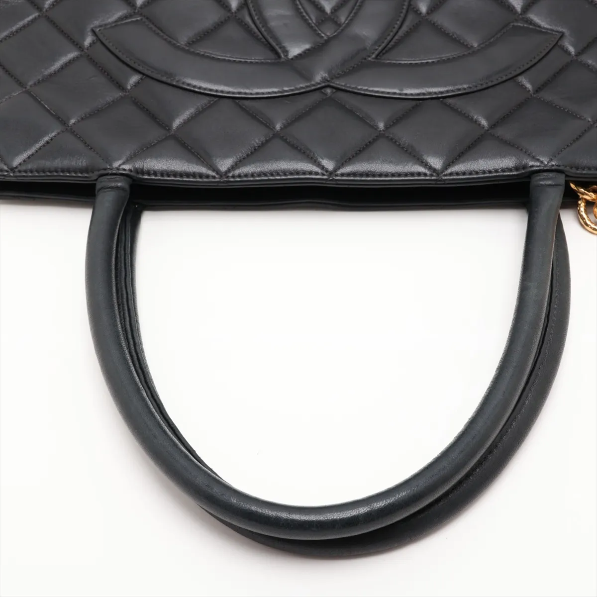 reissue lambskin tote bag, black with gold hardware, serial number unclear, in the 4th range. — view 5