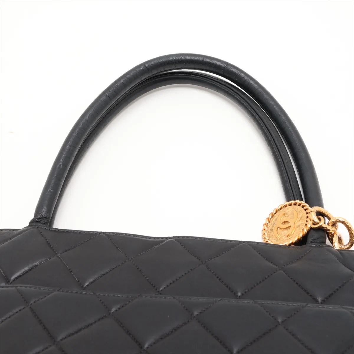 reissue lambskin tote bag, black with gold hardware, serial number unclear, in the 4th range. — view 6