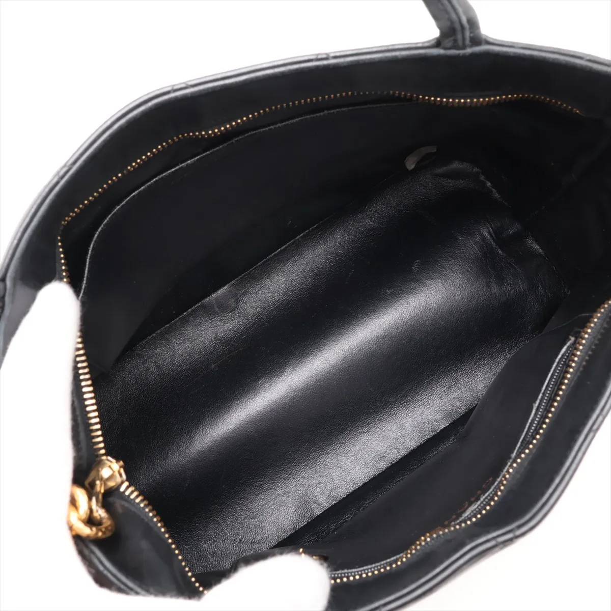 reissue lambskin tote bag, black with gold hardware, serial number unclear, in the 4th range. — view 7