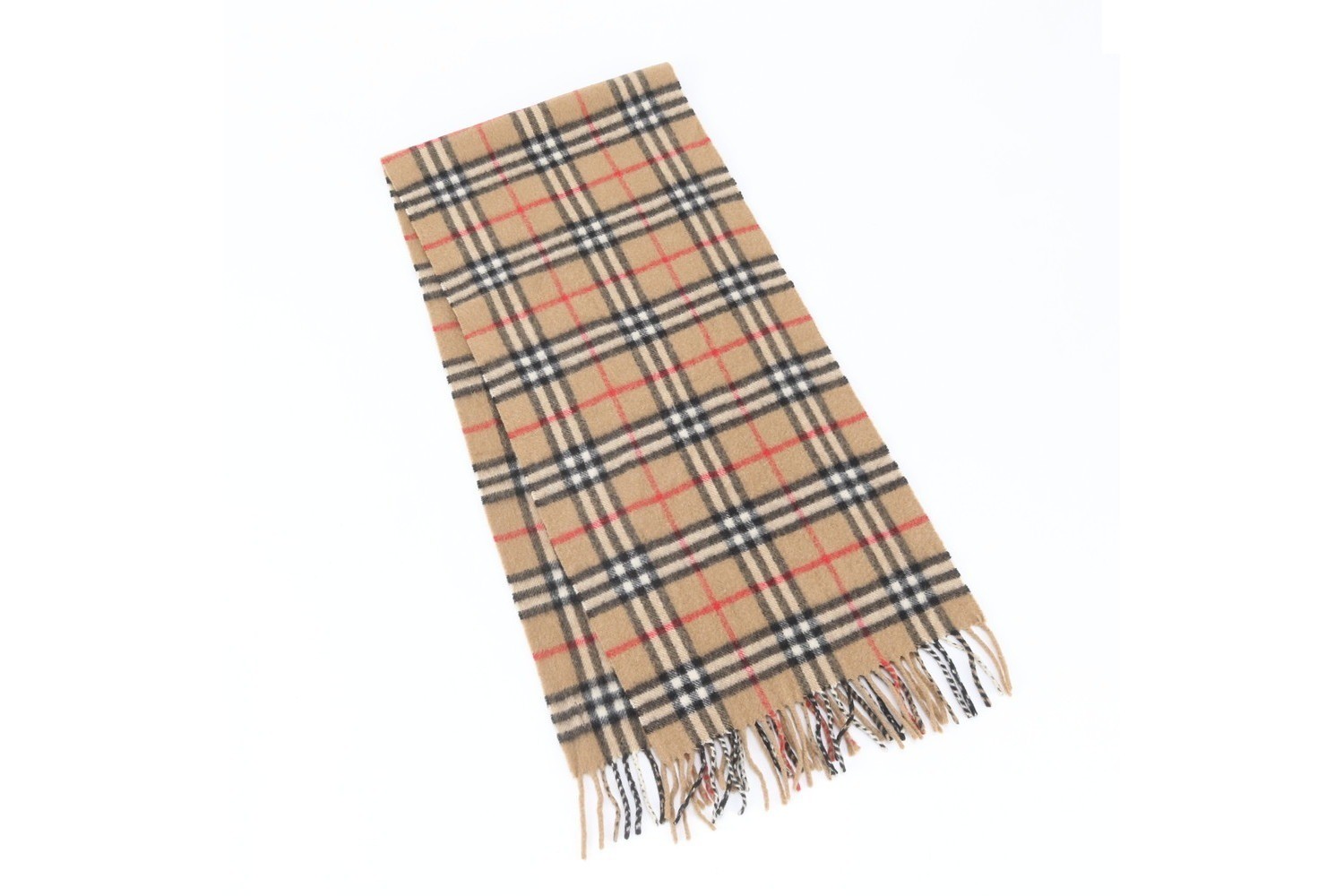 Tag attached, 100% cashmere, Nova Check pattern scarf. — view 2