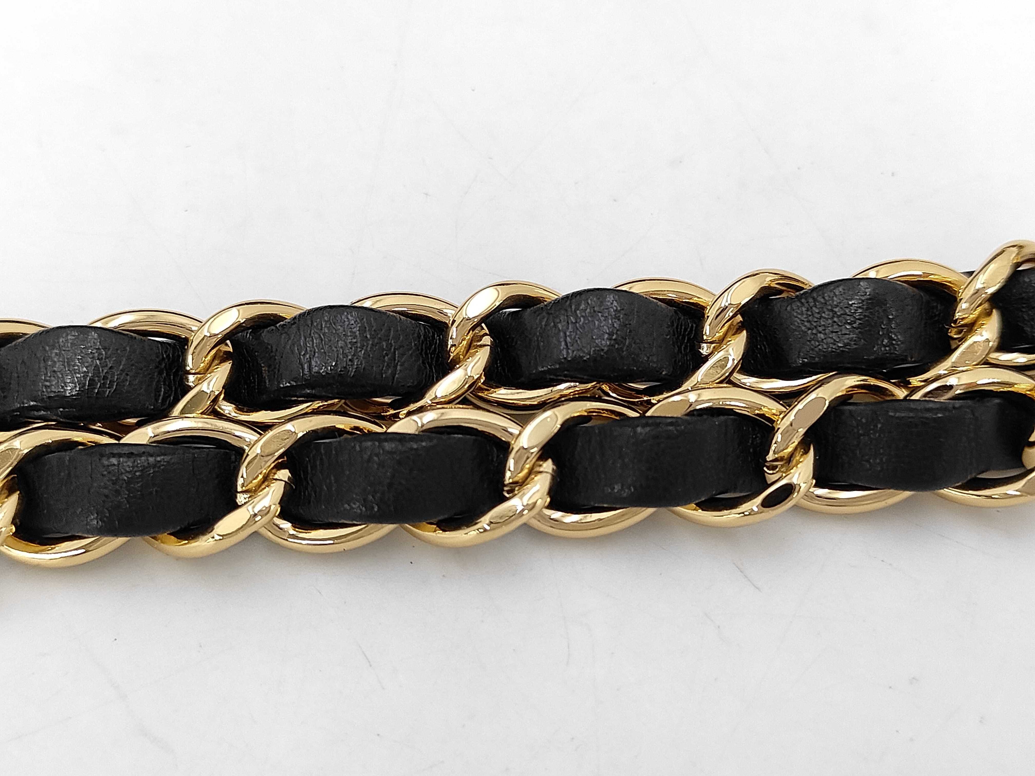 Matelassé Double Flap Chain Shoulder Bag, Lambskin, Black, Gold Hardware. — view 10