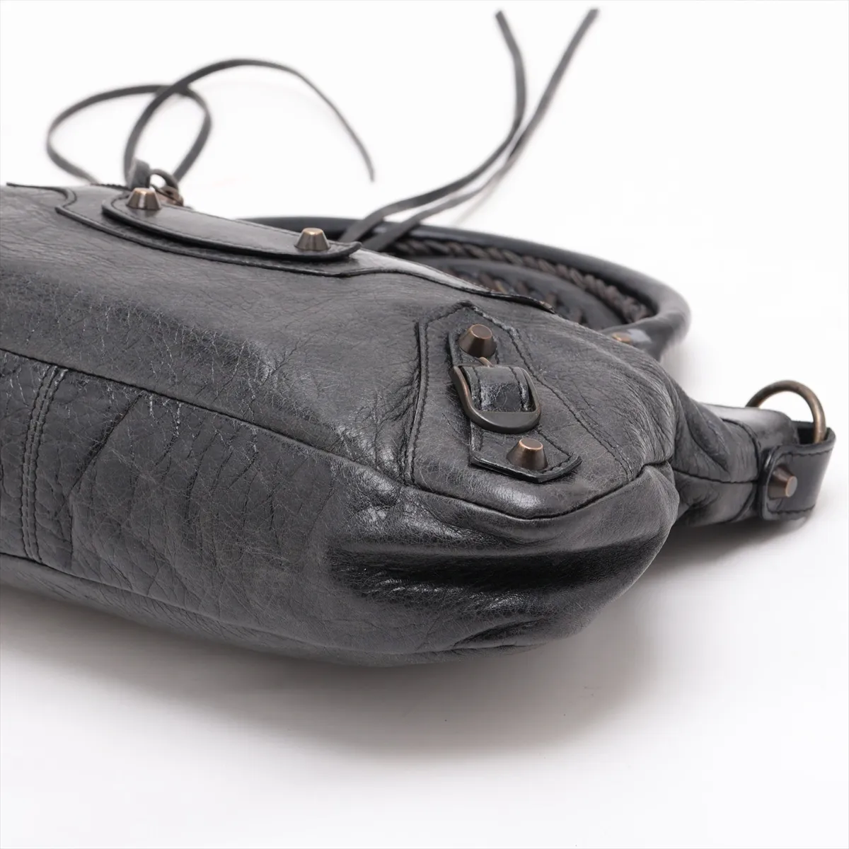 The First Leather 2-Way Handbag, Black, 103208, with Mirror — view 3
