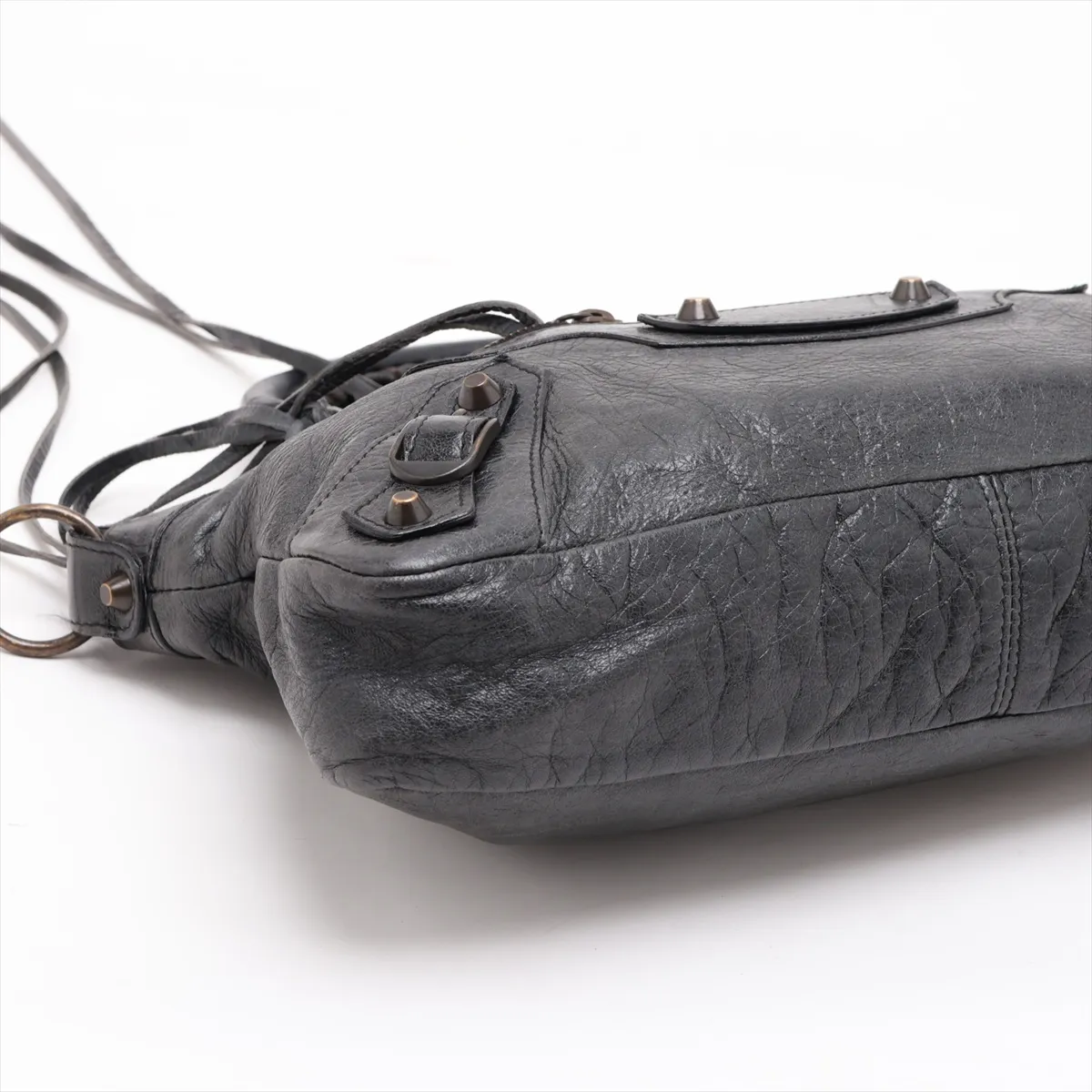 The First Leather 2-Way Handbag, Black, 103208, with Mirror — view 4