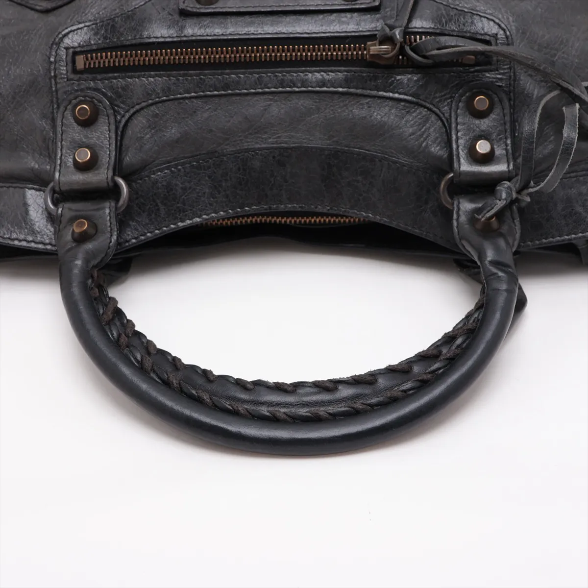 The First Leather 2-Way Handbag, Black, 103208, with Mirror — view 5