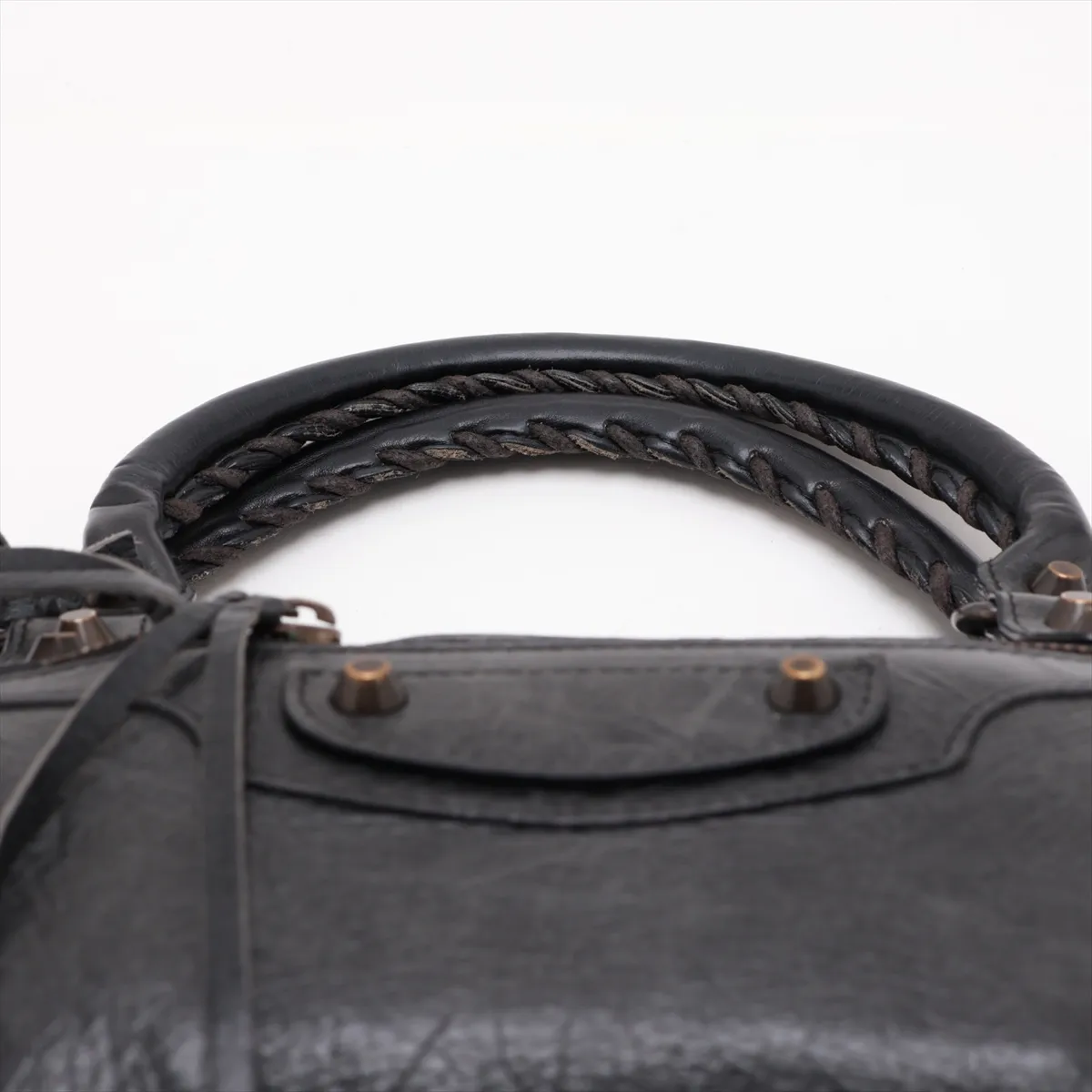 The First Leather 2-Way Handbag, Black, 103208, with Mirror — view 6