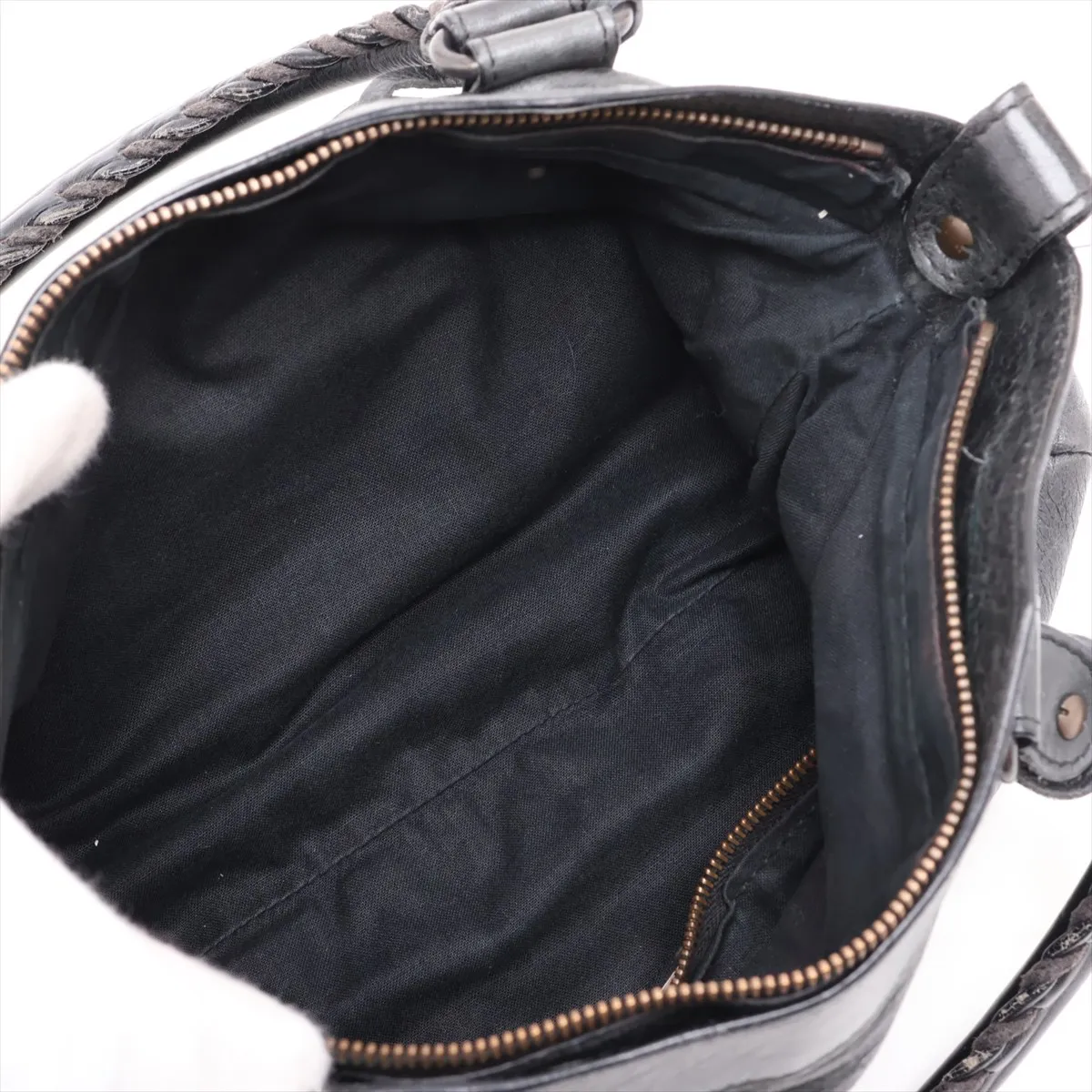 The First Leather 2-Way Handbag, Black, 103208, with Mirror — view 8