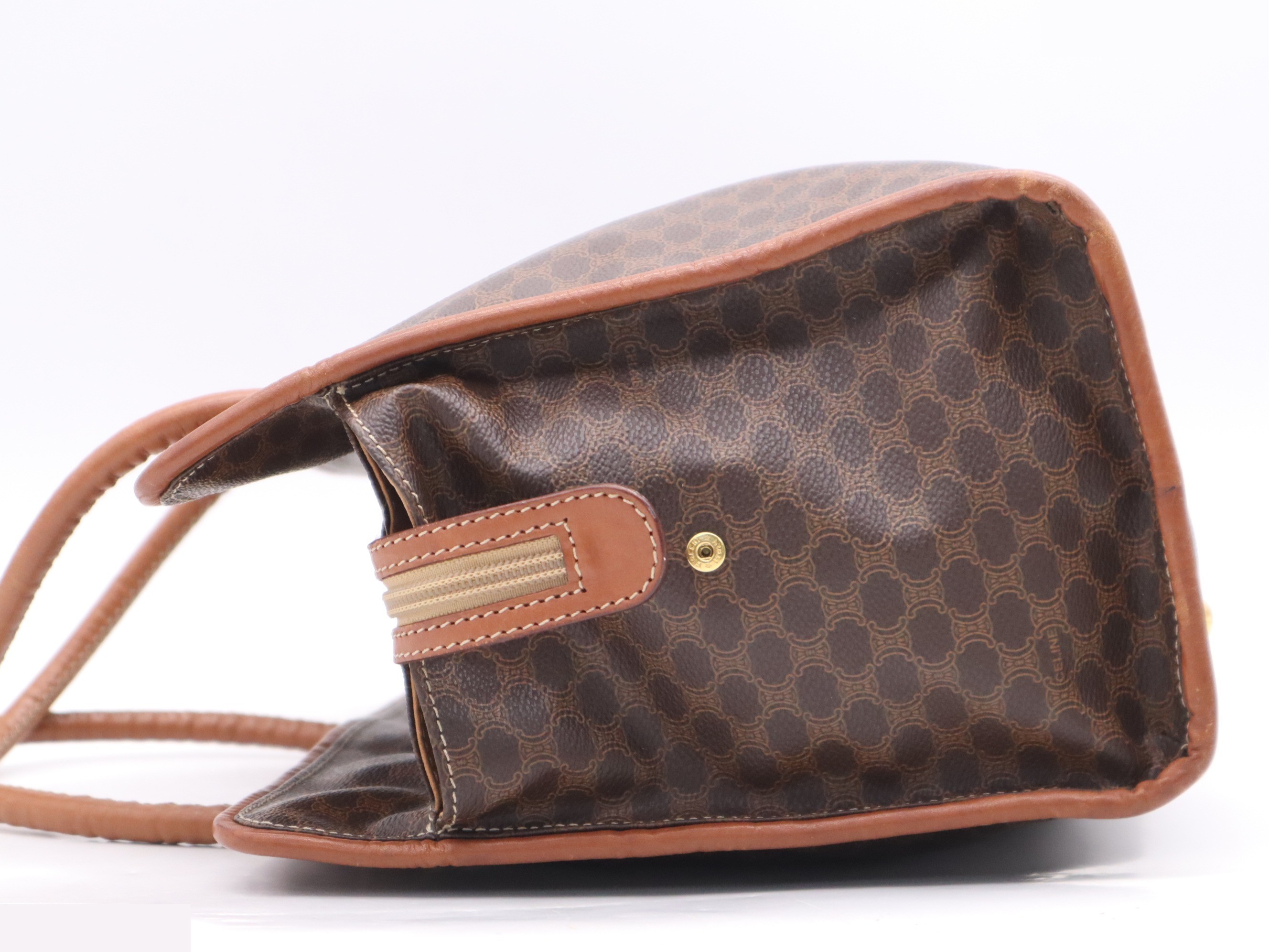 PVC x Leather Macadam Tote Bag, Brown, Gold Hardware — view 3