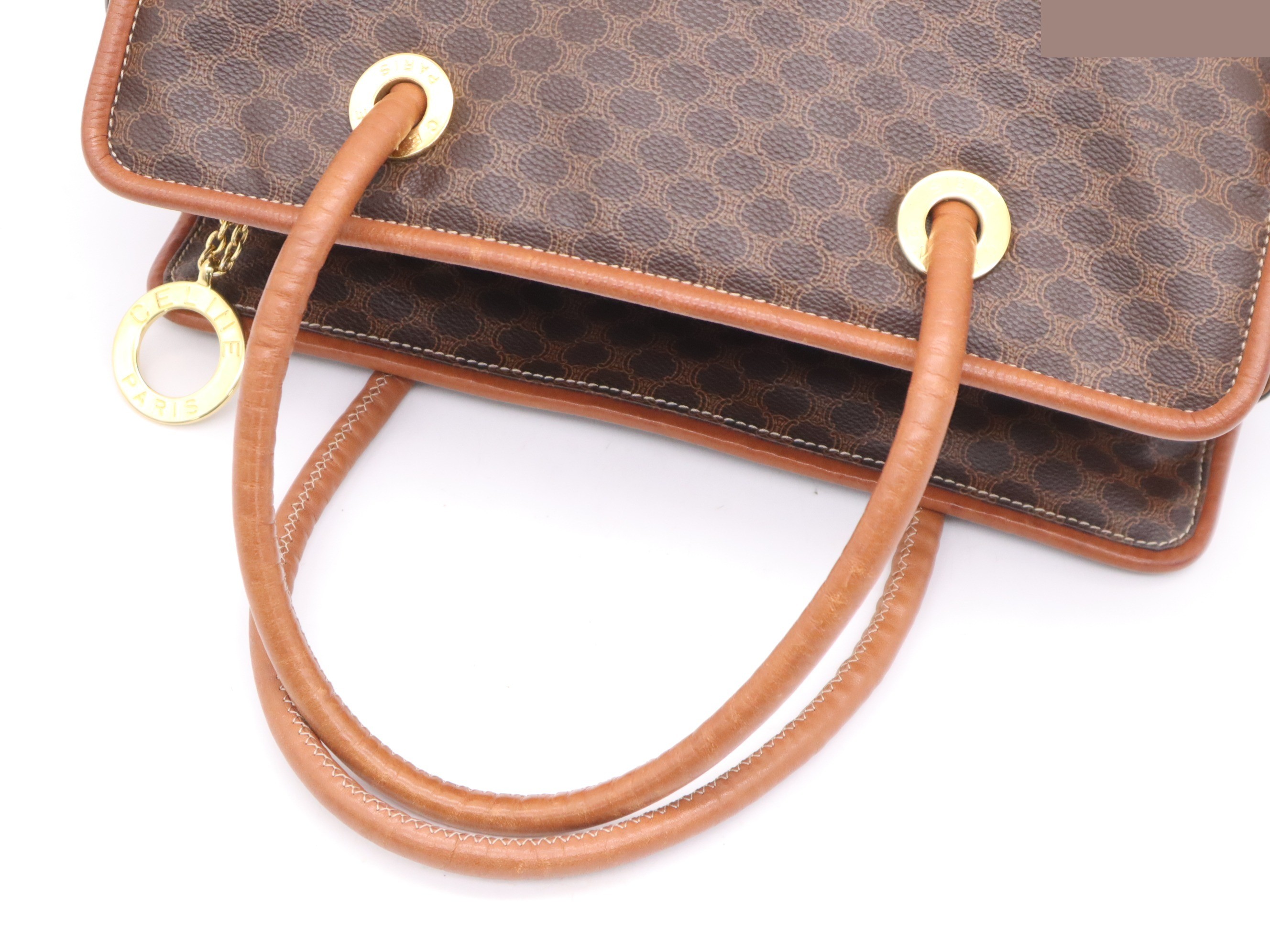 PVC x Leather Macadam Tote Bag, Brown, Gold Hardware — view 6