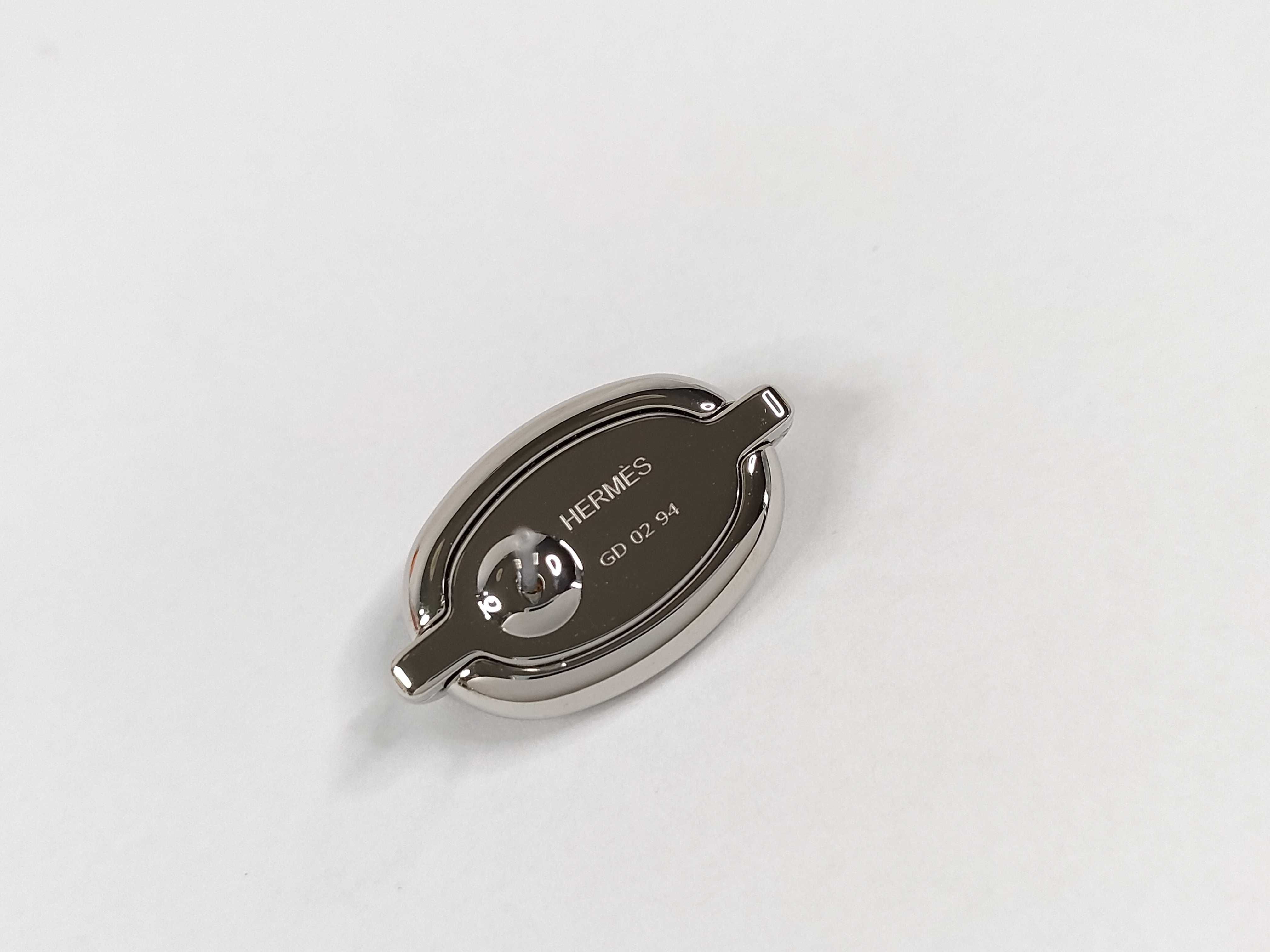 Mini Maillon Earrings, Marron Glacé x Silver Hardware, Unused, Hermes Earrings — view 4