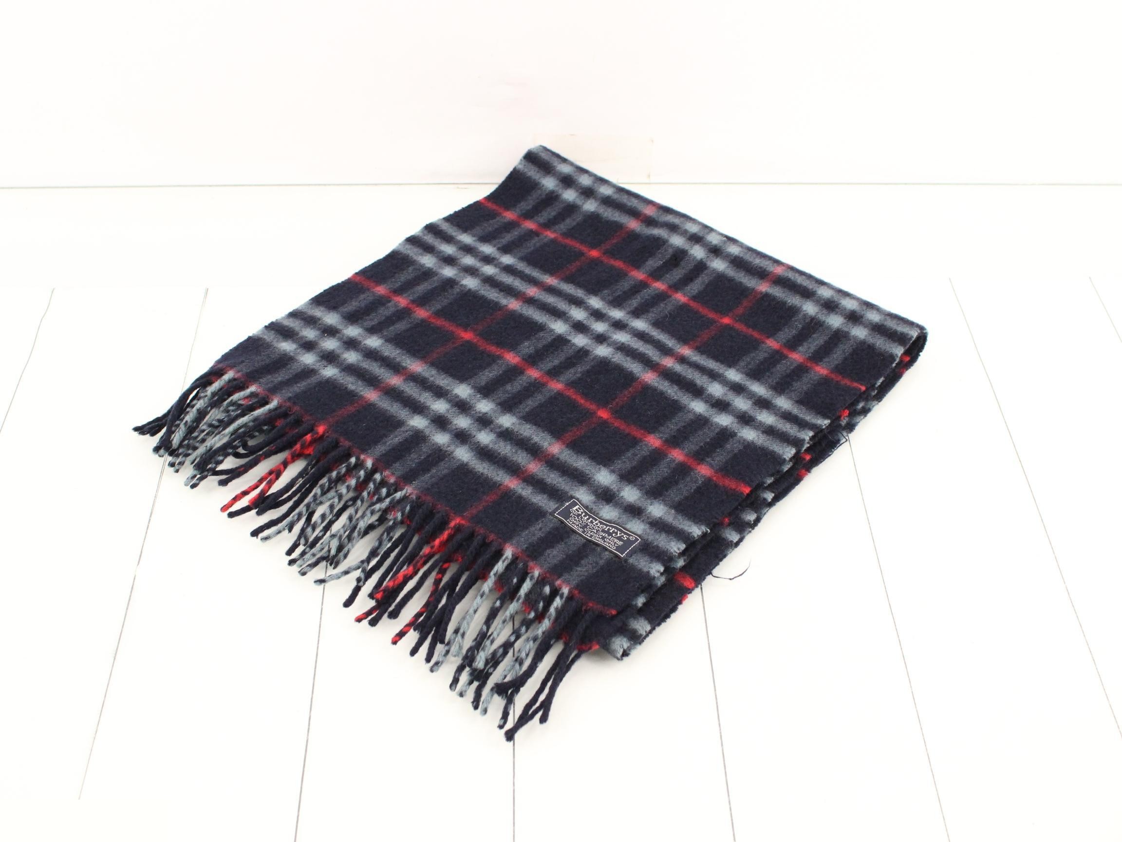 Tag attached, 100% cashmere check scarf