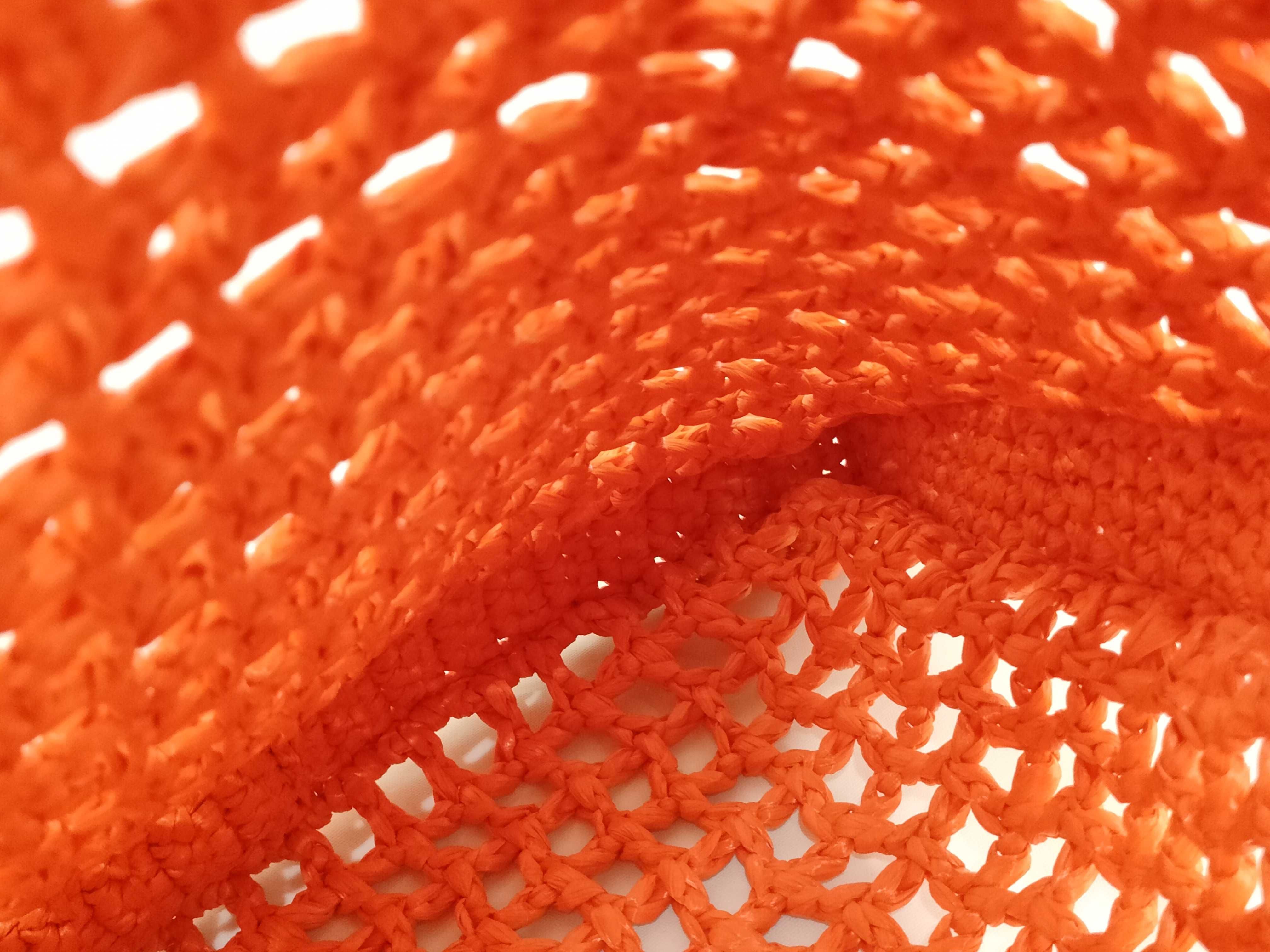 DU- Logo Raffia Tote Bag Orange Rayon 1BG393 Tote Bag — view 14