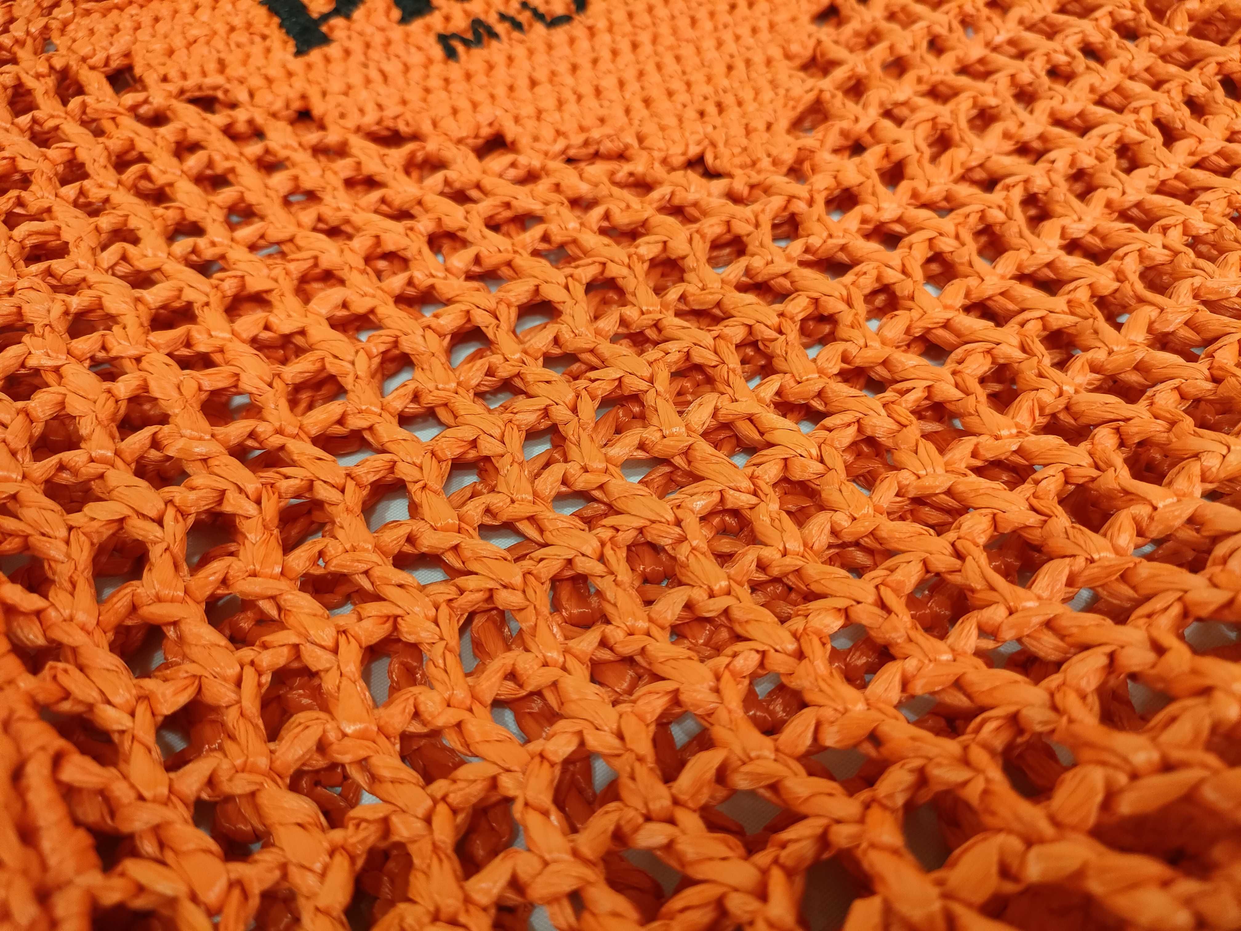 DU- Logo Raffia Tote Bag Orange Rayon 1BG393 Tote Bag — view 15