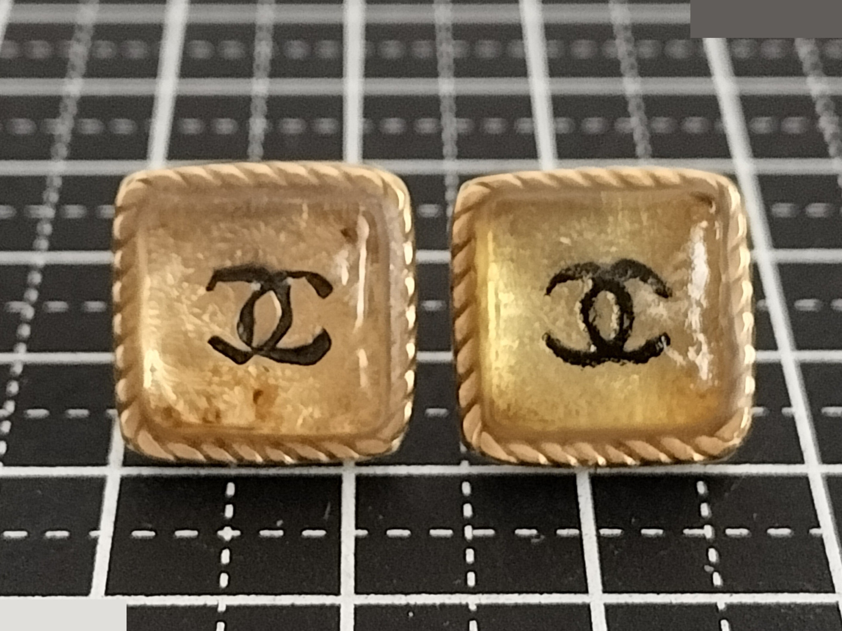 Coco Clear Square Gold Earrings — view 4