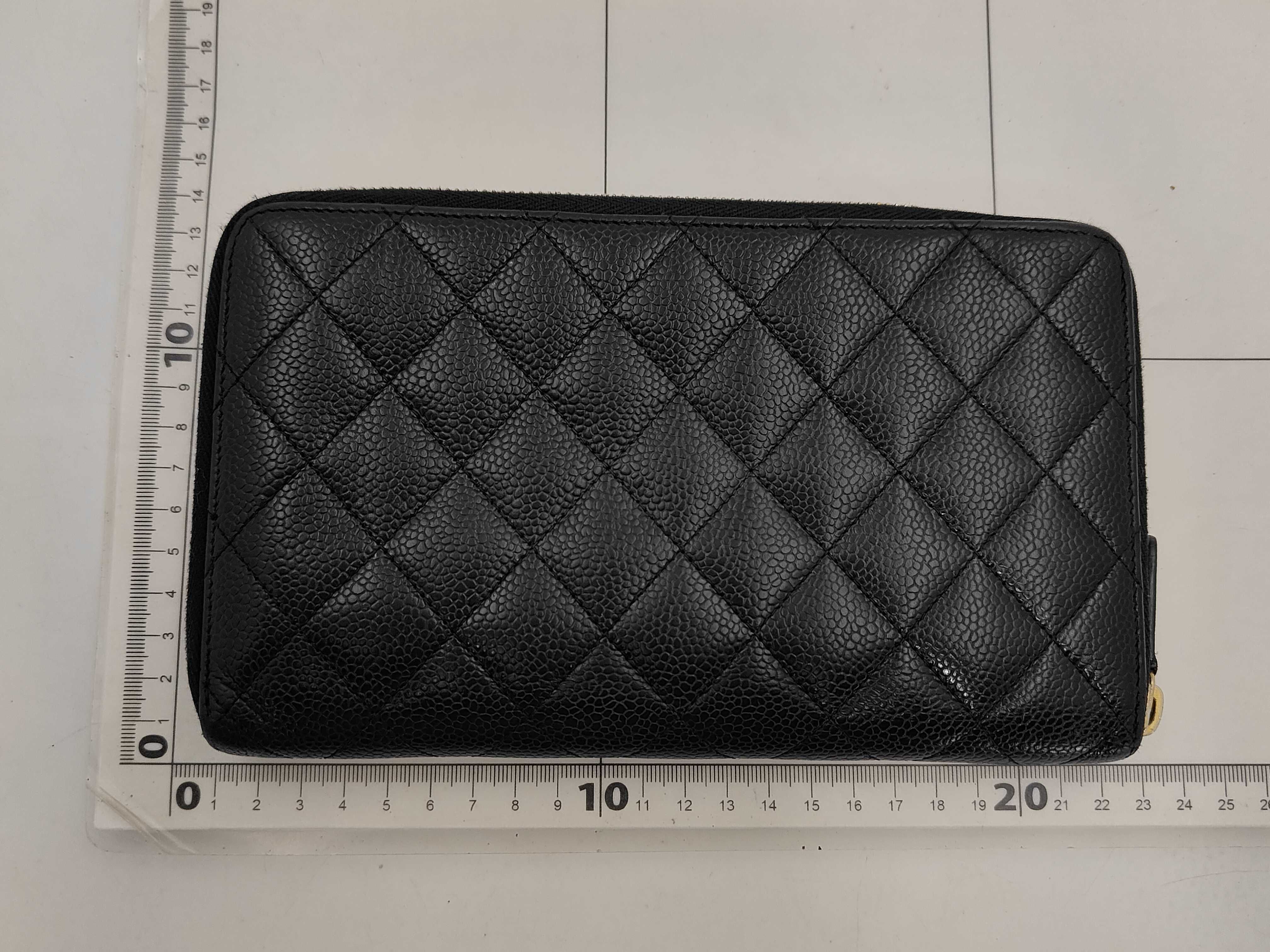 Matelassé Caviar Leather Wallet with Coco Mark, Black, with original seal. — view 2