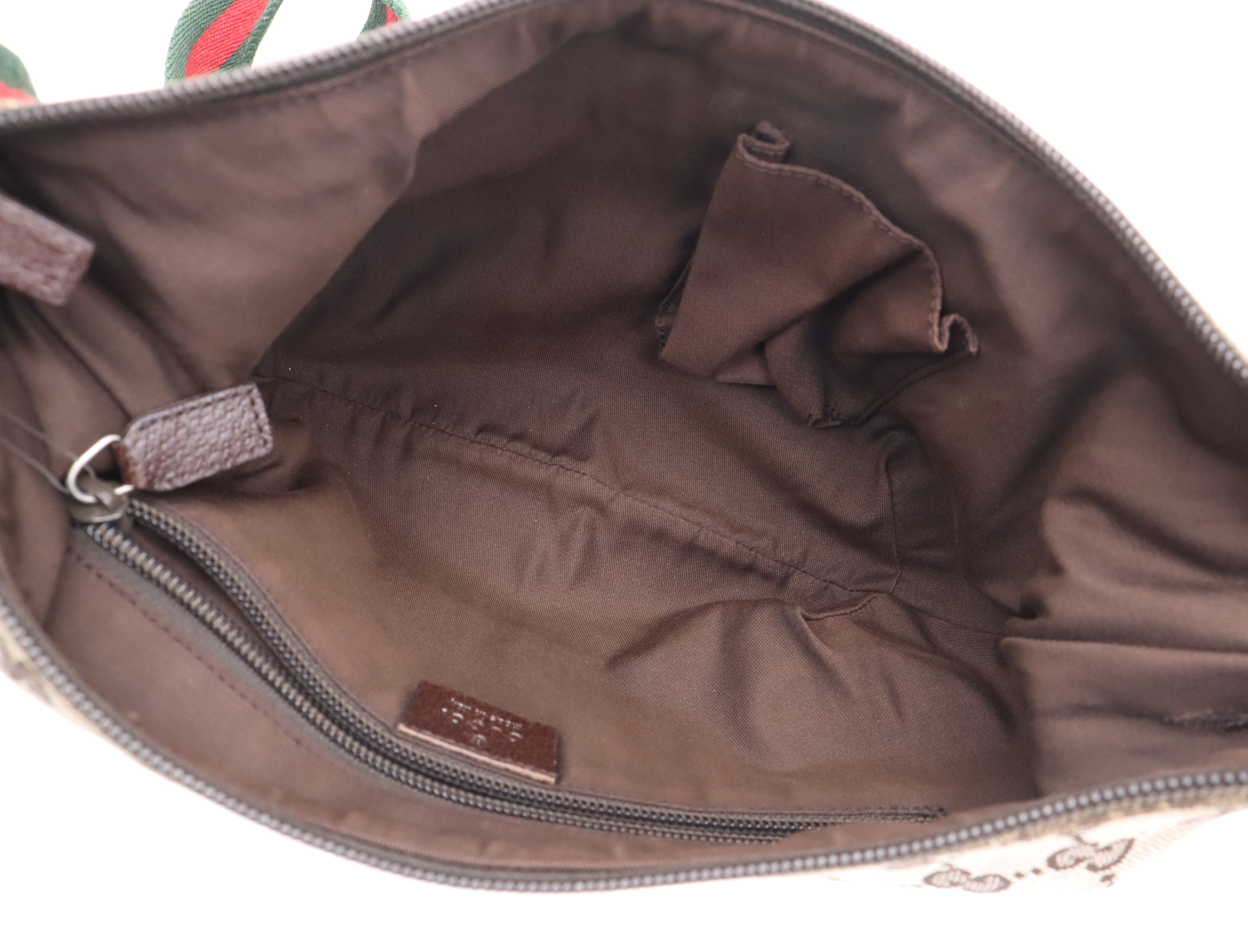 192756GG Canvas Half Moon Sherry Line Shoulder Bag (Brown, Green, Red) — view 12