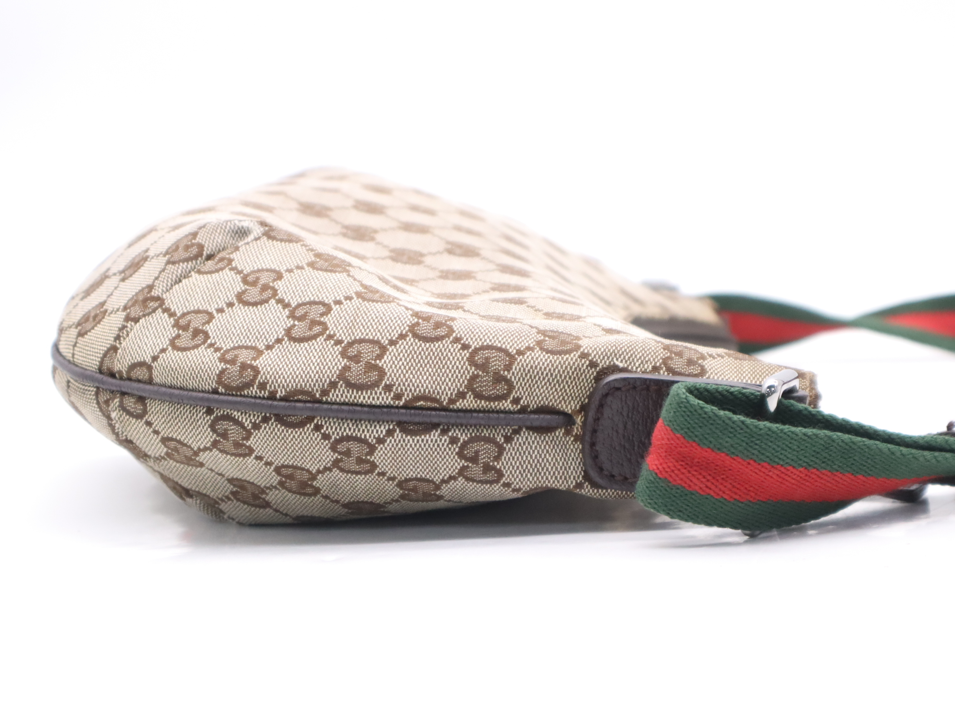 192756GG Canvas Half Moon Sherry Line Shoulder Bag (Brown, Green, Red) — view 5