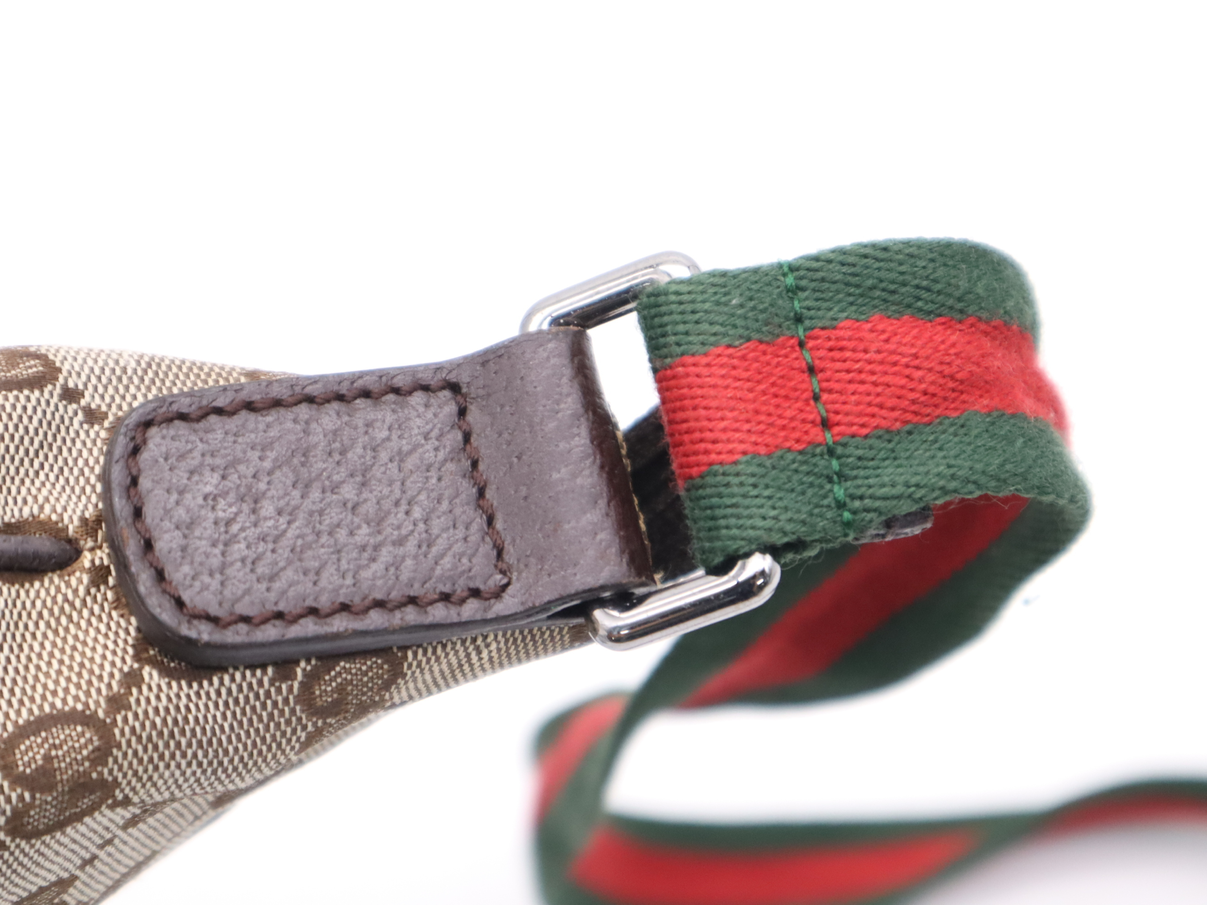 192756GG Canvas Half Moon Sherry Line Shoulder Bag (Brown, Green, Red) — view 8