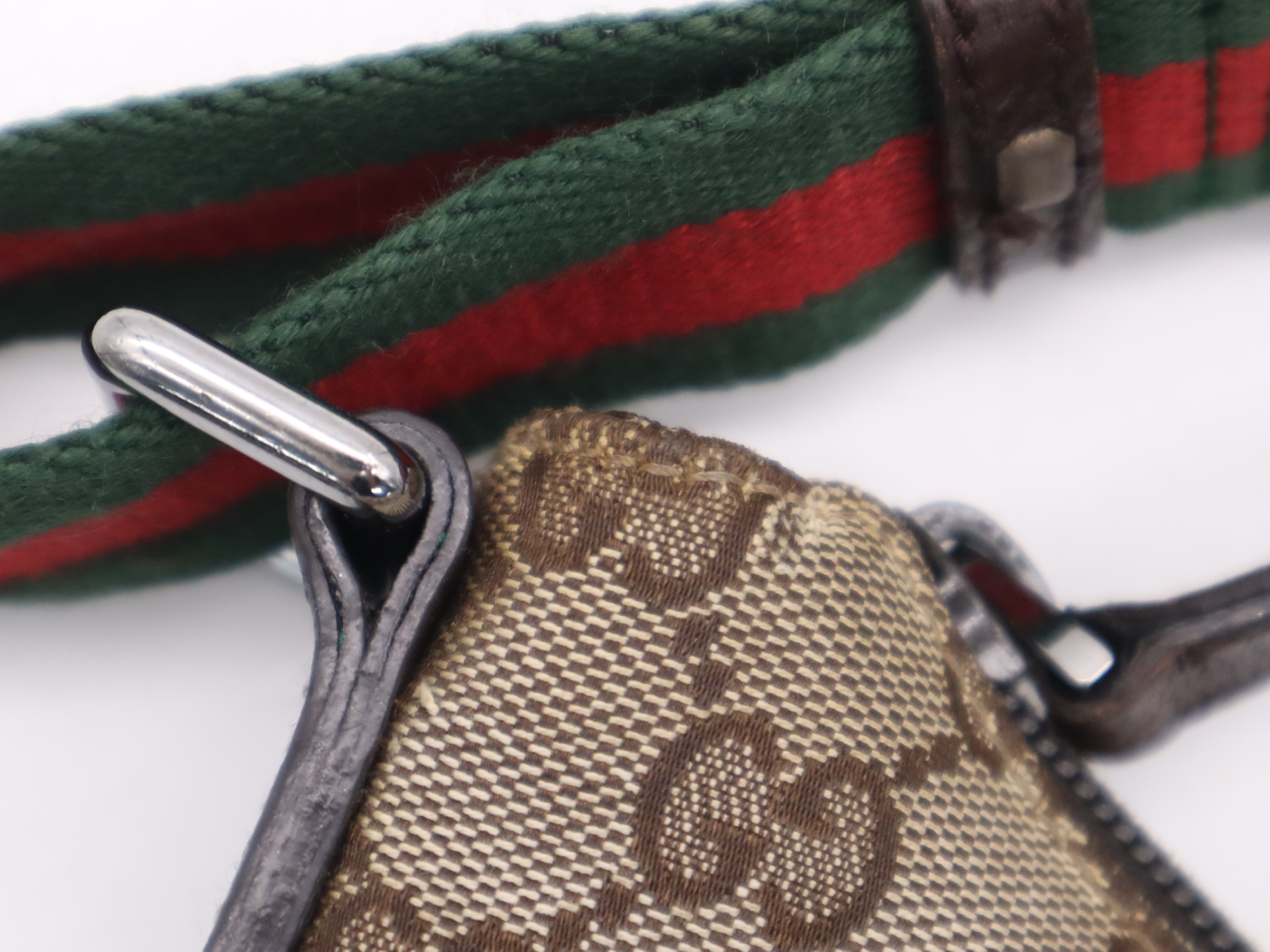 192756GG Canvas Half Moon Sherry Line Shoulder Bag (Brown, Green, Red) — view 9
