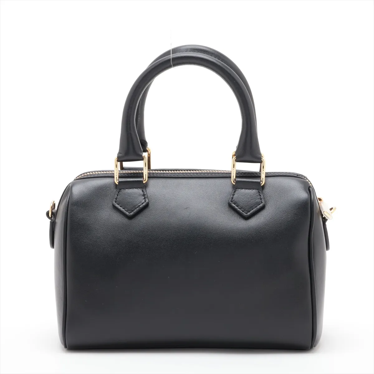 Cuir Triomphe Small Boston Leather 2-Way Handbag, Black — view 2