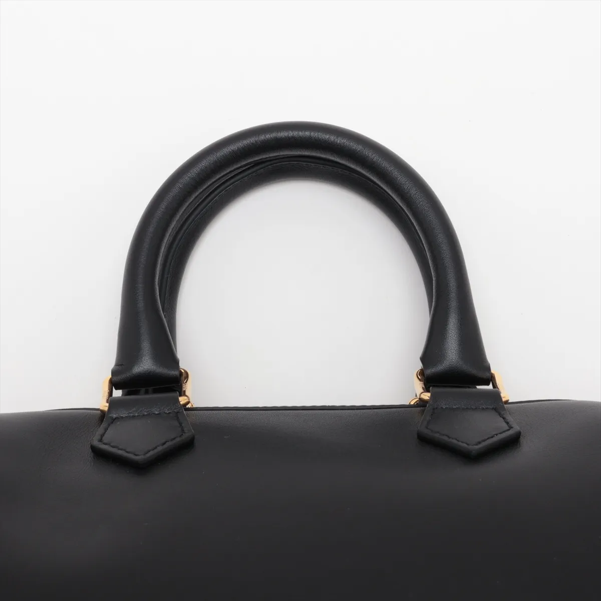 Cuir Triomphe Small Boston Leather 2-Way Handbag, Black — view 6