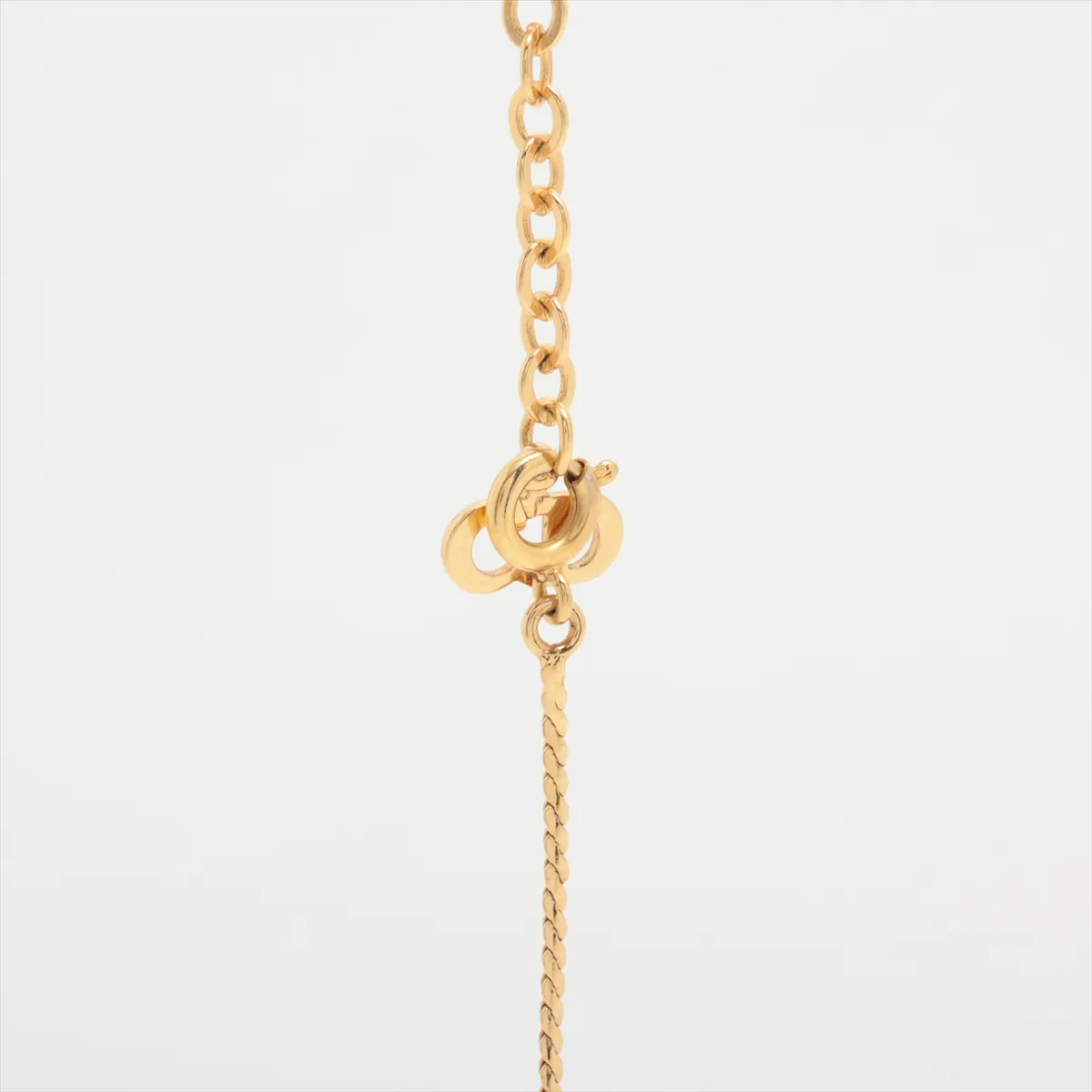 necklace, GP x rhinestone, gold, — view 3
