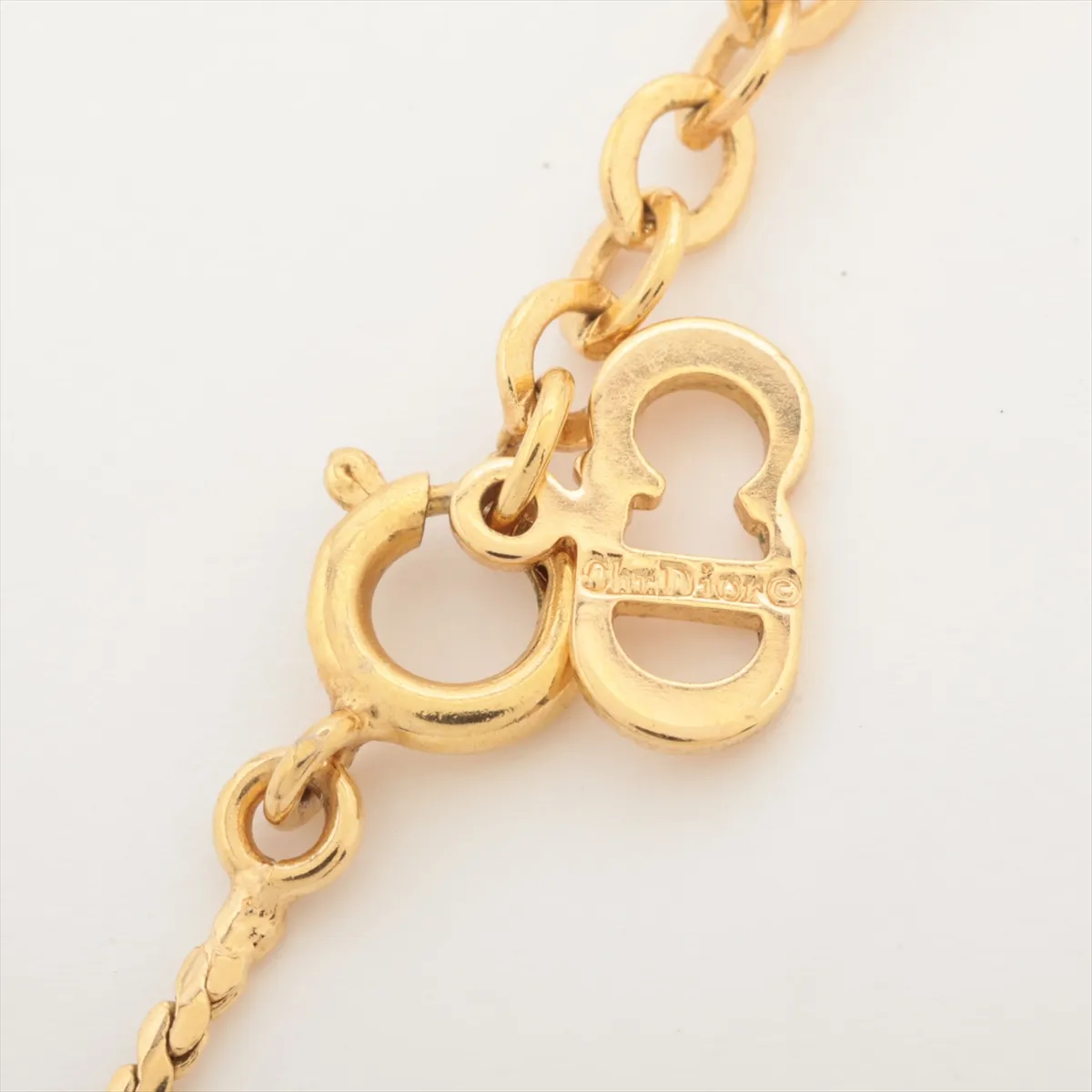 necklace, GP x rhinestone, gold, — view 4