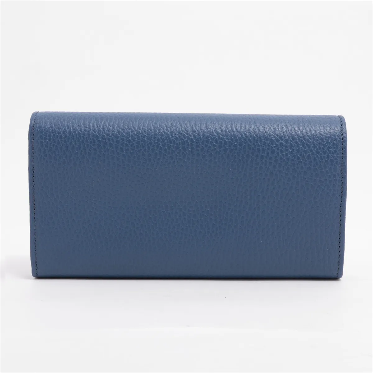 Interlocking G 615524 Leather Long Wallet, Blue, with G stamp. — view 2