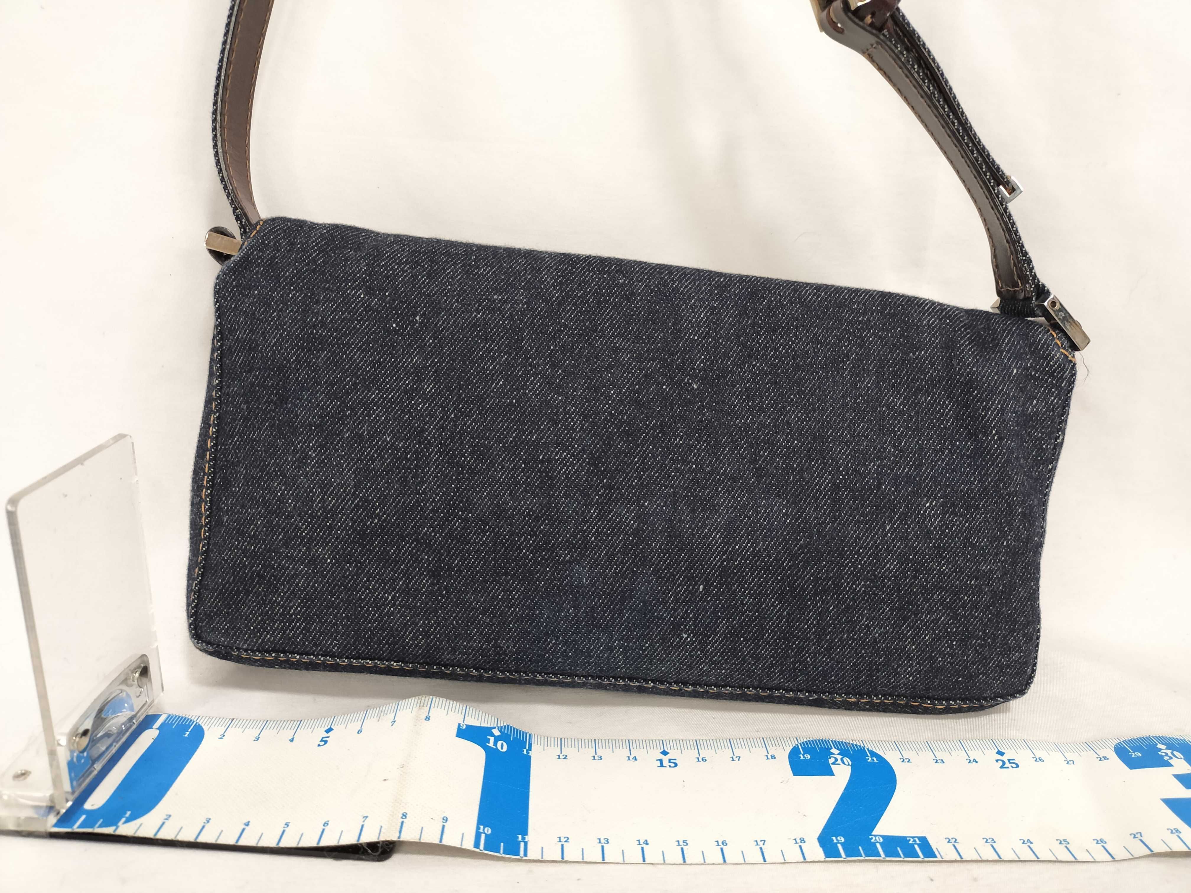 denim one-shoulder bag, navy. — view 2