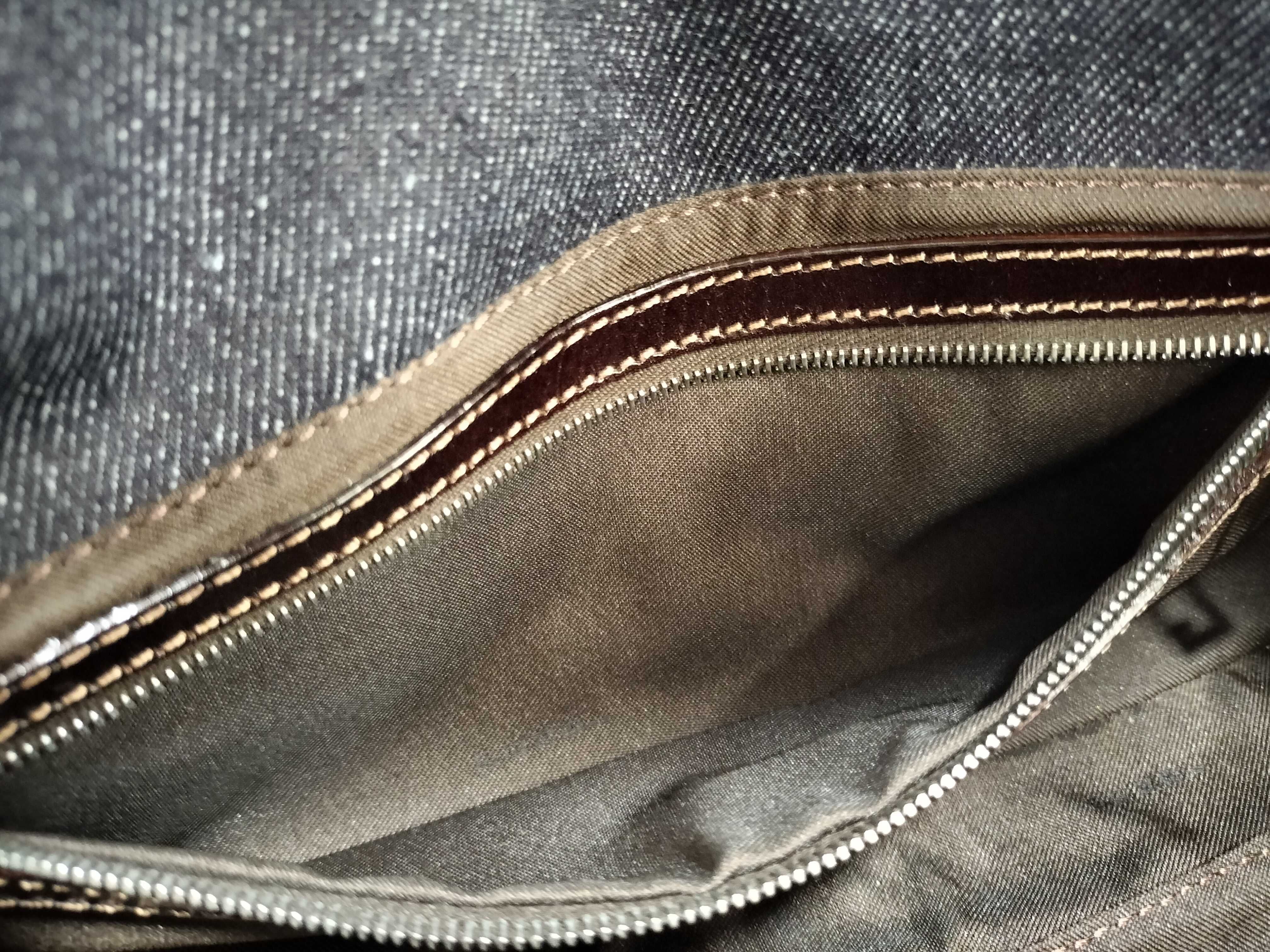 denim one-shoulder bag, navy. — view 11