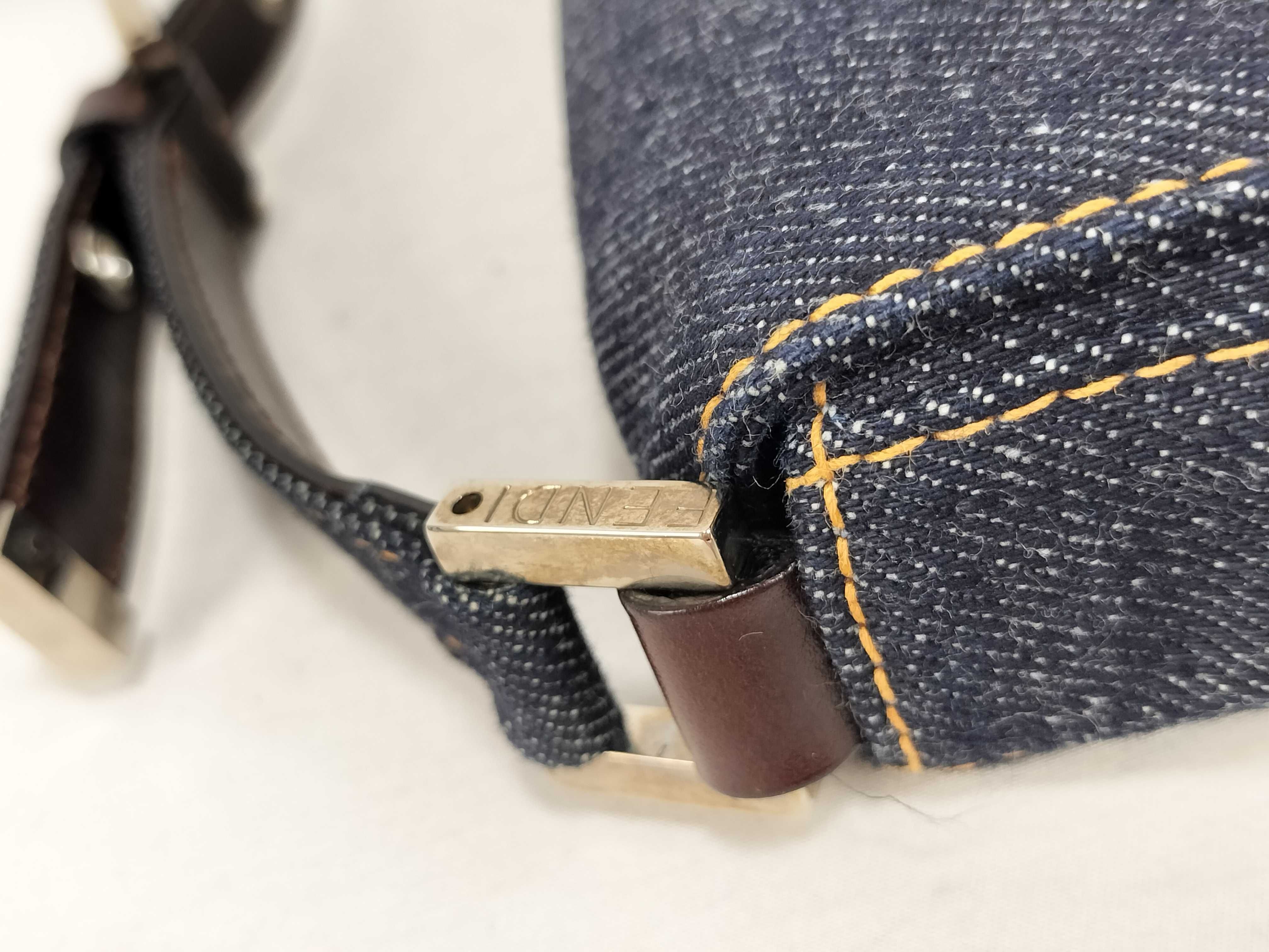 denim one-shoulder bag, navy. — view 5
