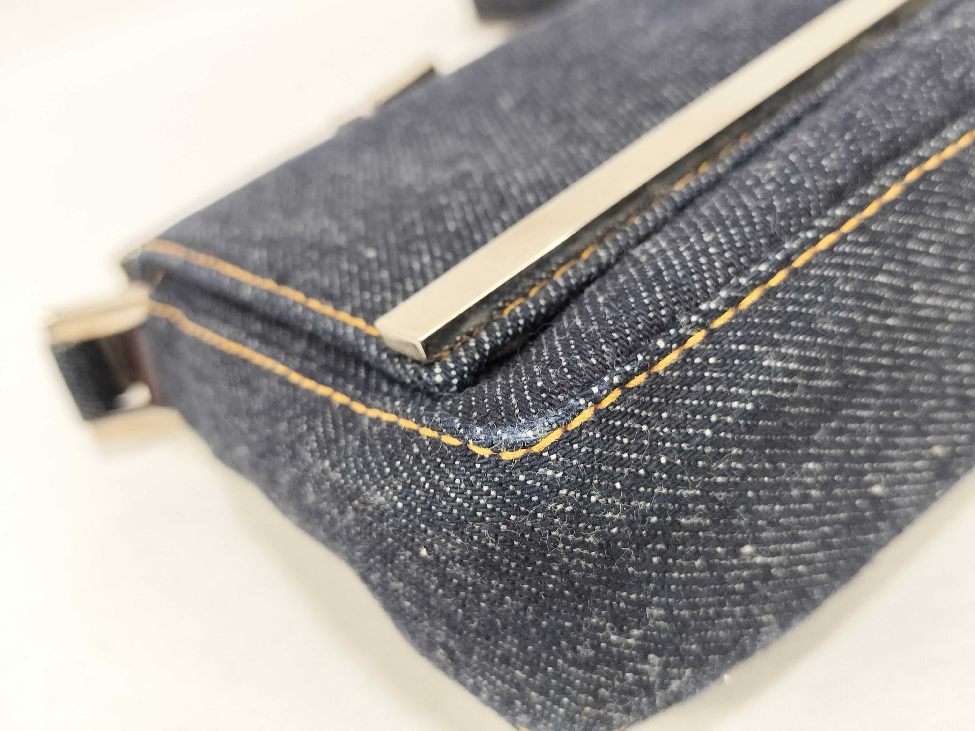 denim one-shoulder bag, navy. — view 6
