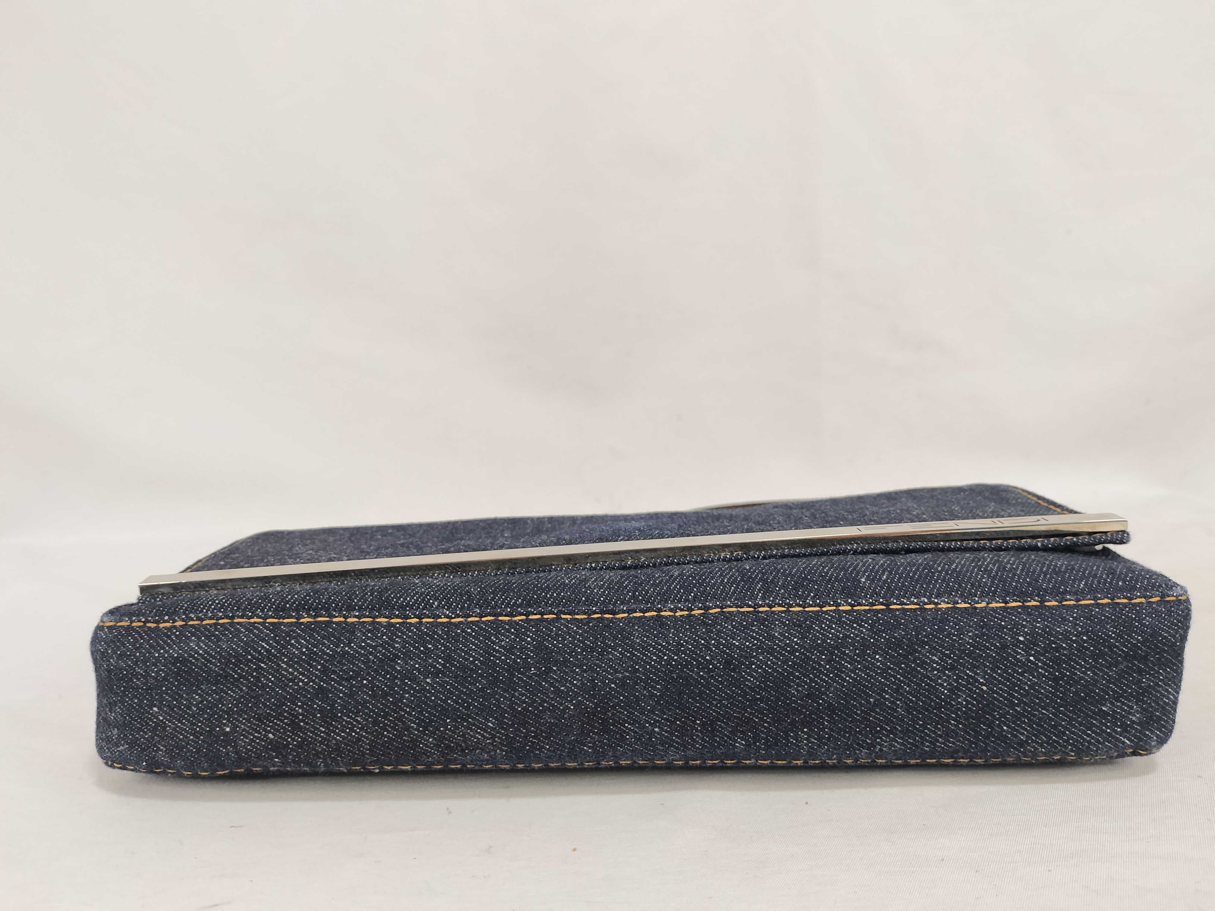 denim one-shoulder bag, navy. — view 7