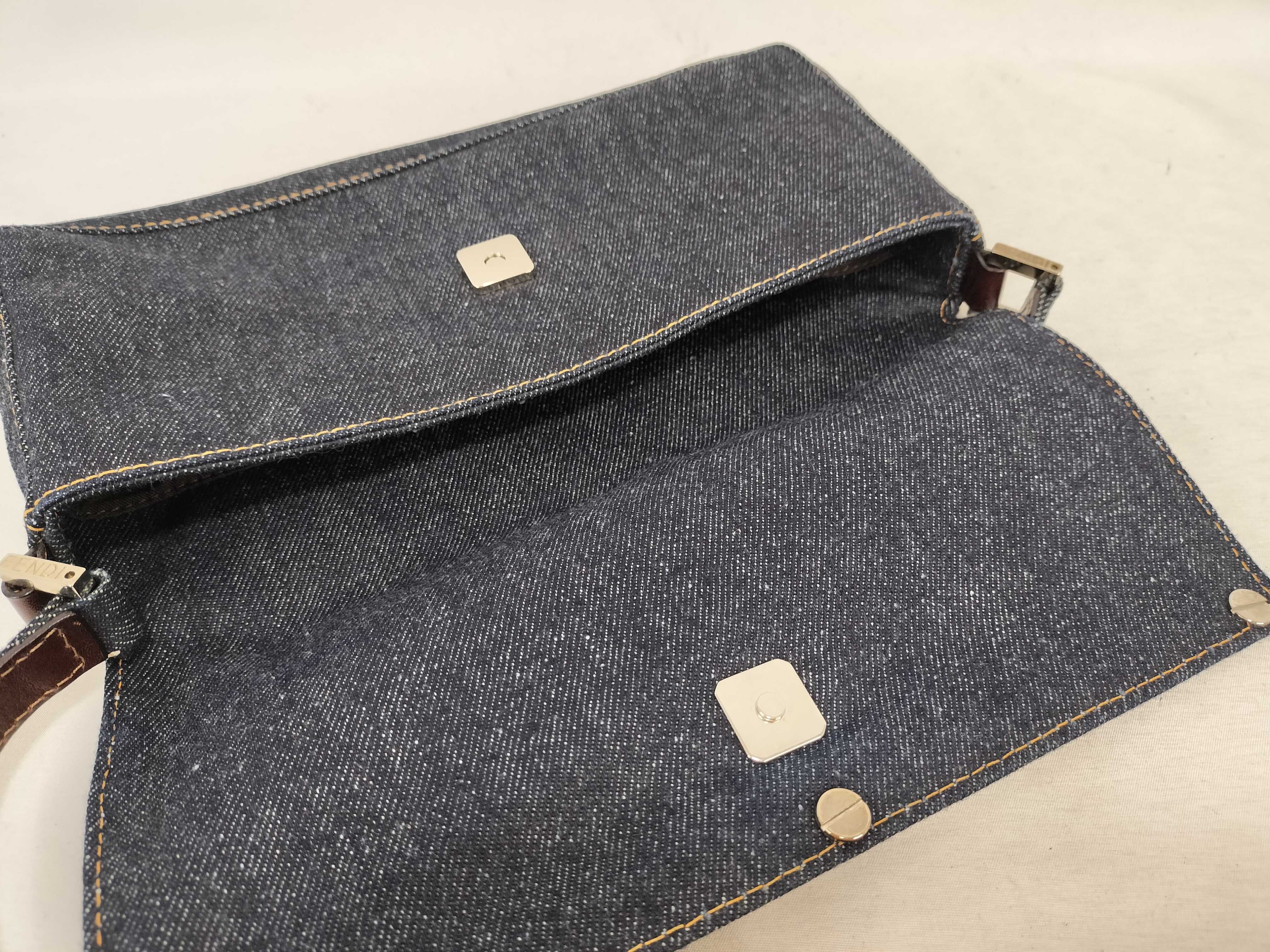 denim one-shoulder bag, navy. — view 8