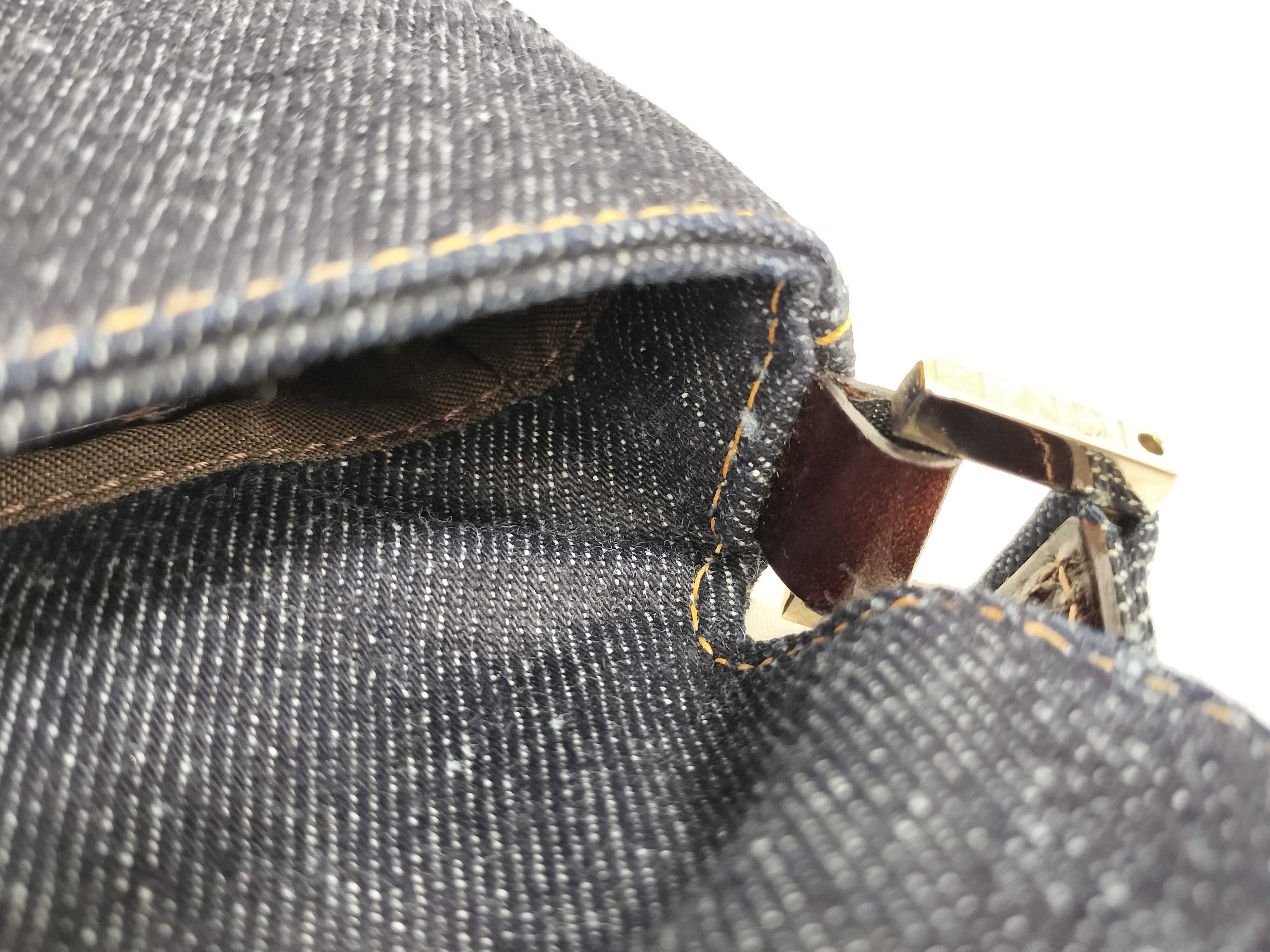 denim one-shoulder bag, navy. — view 9