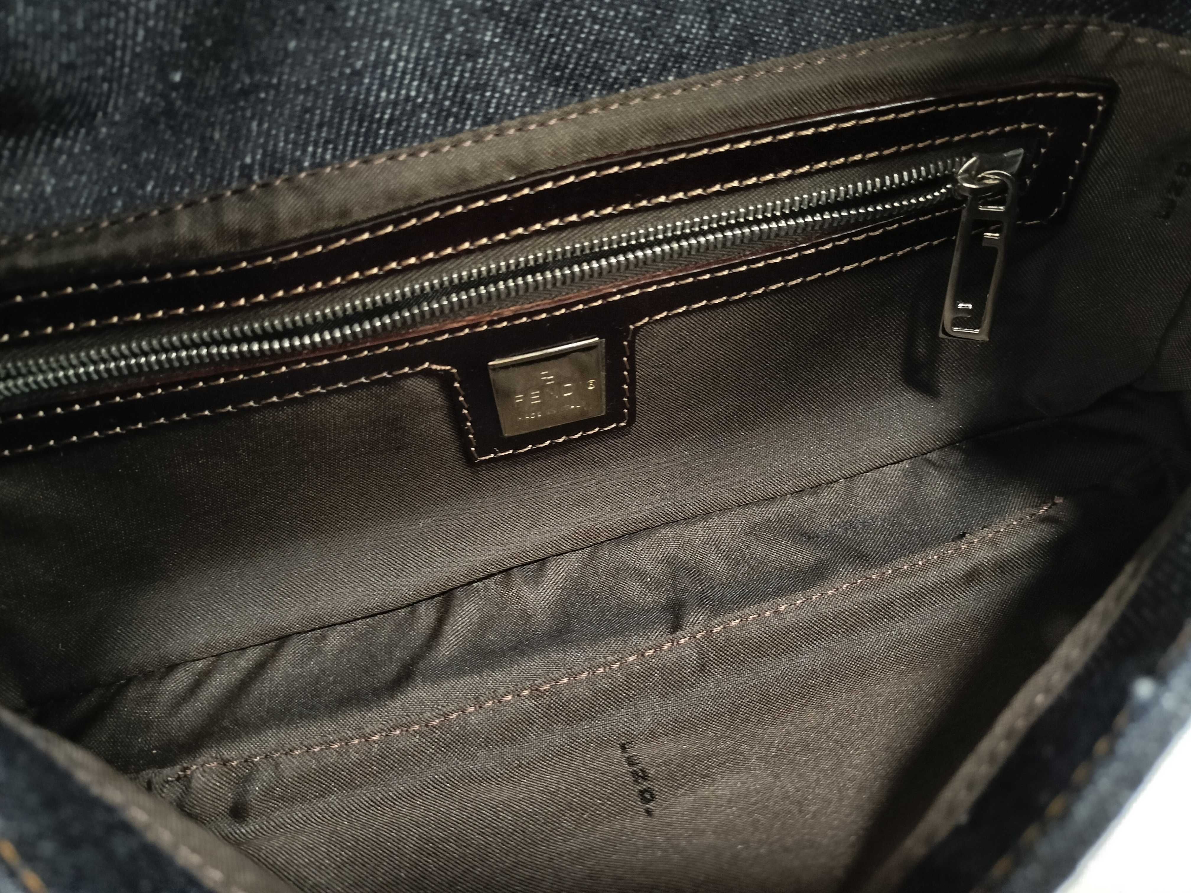 denim one-shoulder bag, navy. — view 10