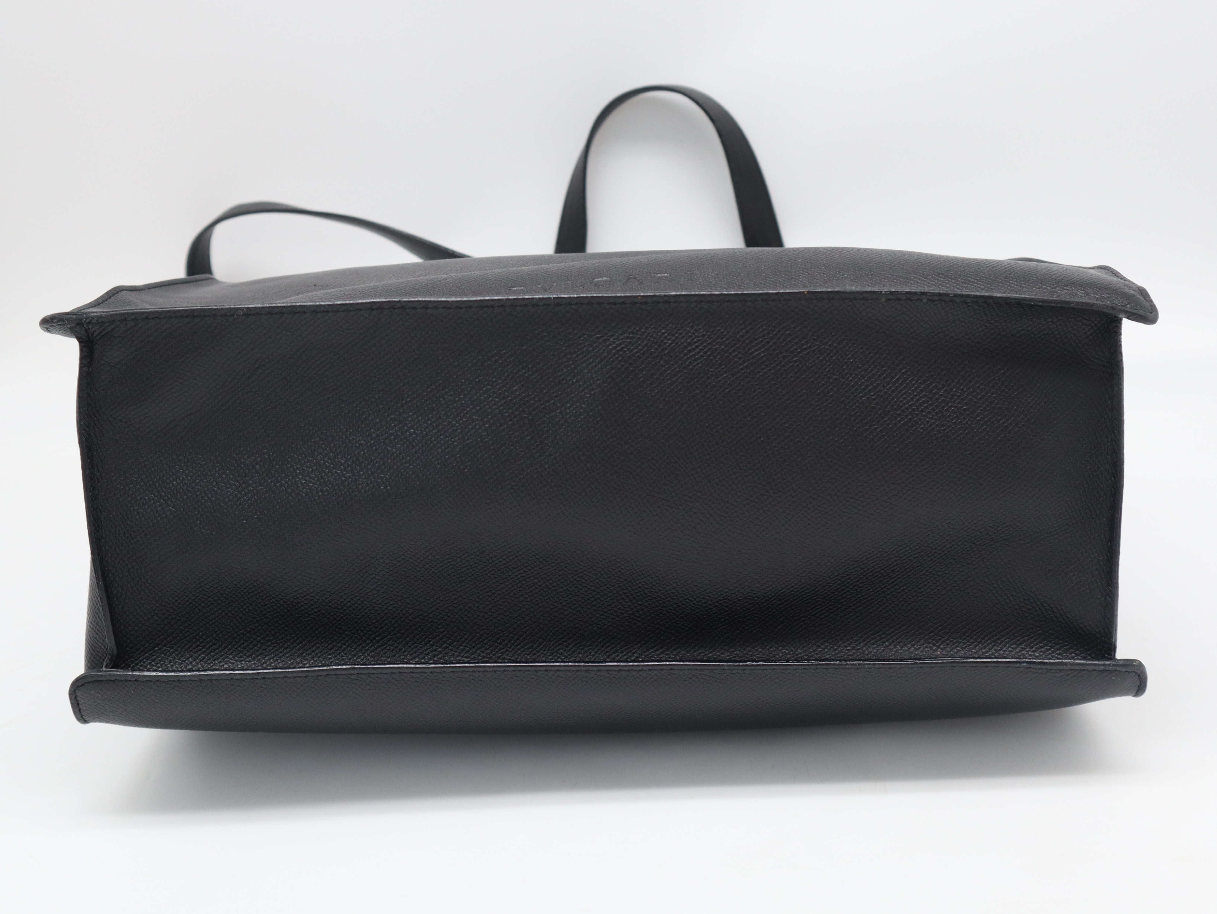 Bulgari Leather Tote Bag (Black) with Dust Bag — view 5