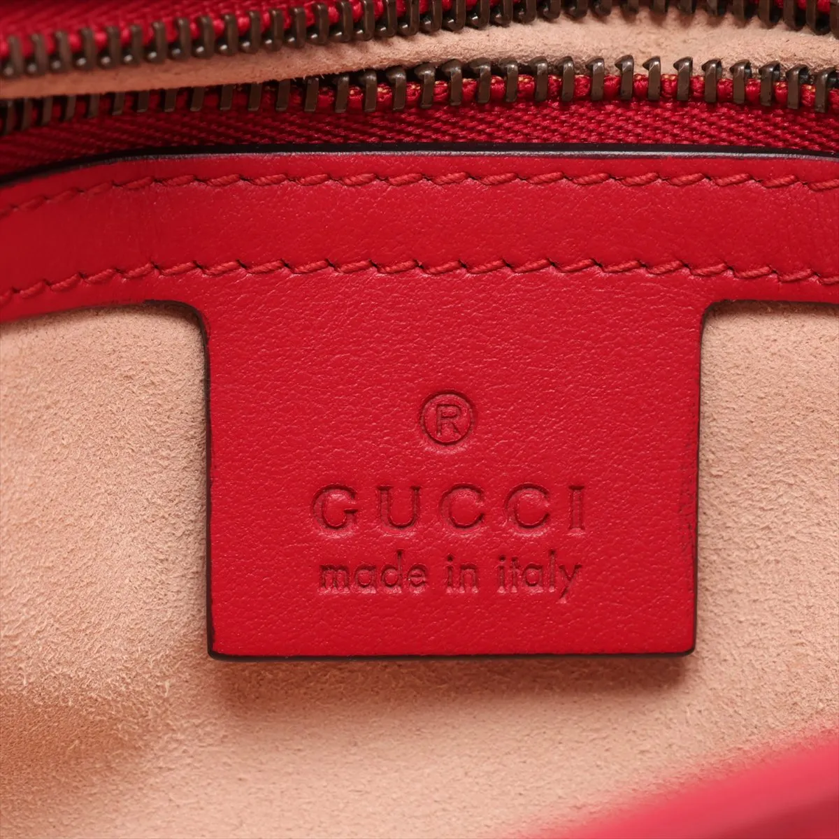 GG Marmont 443497 Leather Chain Shoulder Bag, Red — view 8