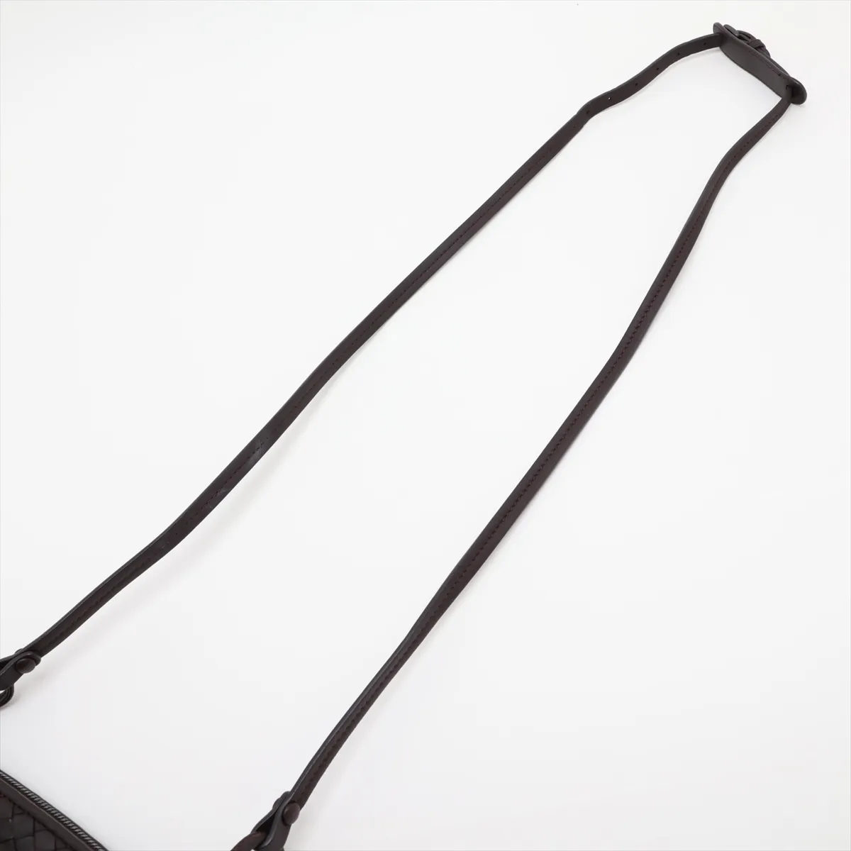 Intrecciato Leather Shoulder Bag, Black — view 5