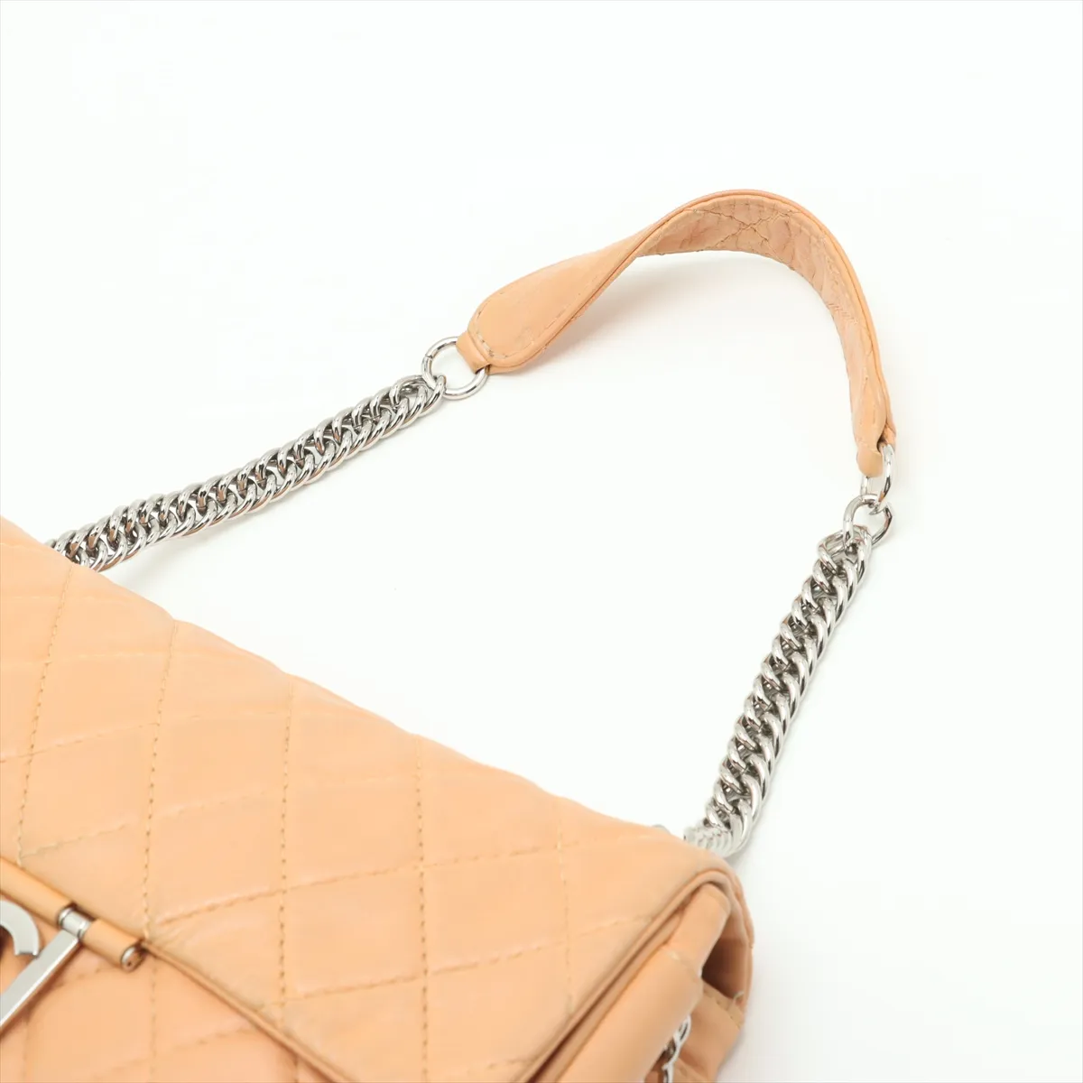 Matelasse Lambskin Chain Shoulder Bag Orange Beige Silver Hardware 11833085 11th Series — view 5
